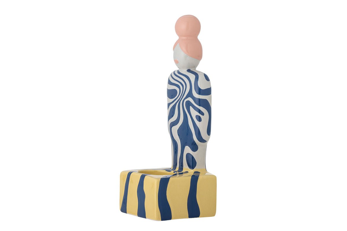 Porte-bougie Suri – Figurine peinte à la main avec motif tourbillonnant