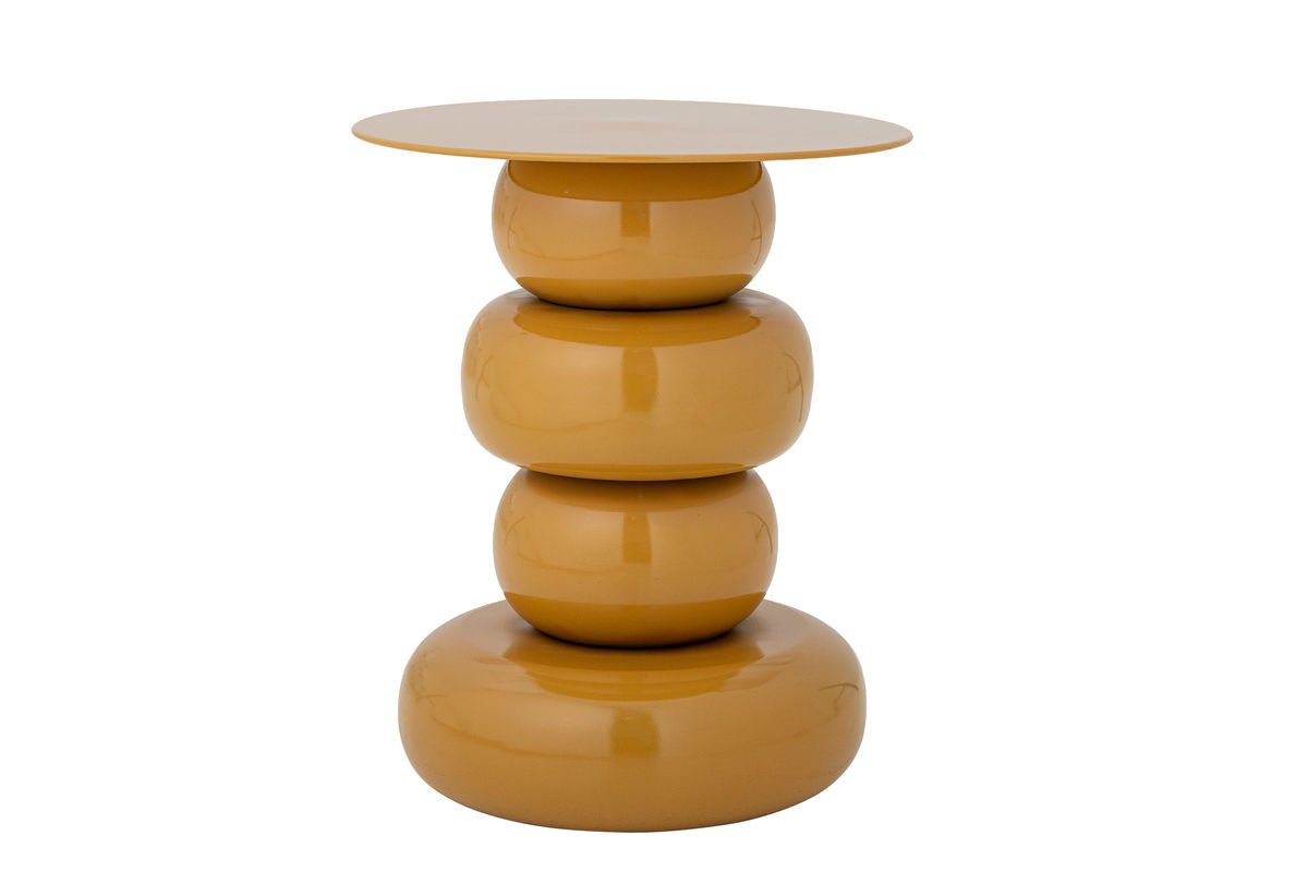 Table d'appoint Becca – Design sculptural en jaune brillant