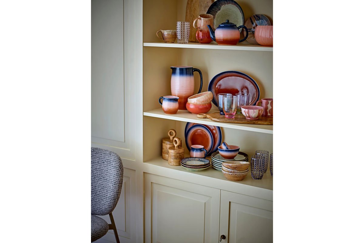 Schalen-Set Julia – Warme Rosétöne mit blauen Kontrasten (4er-Set)