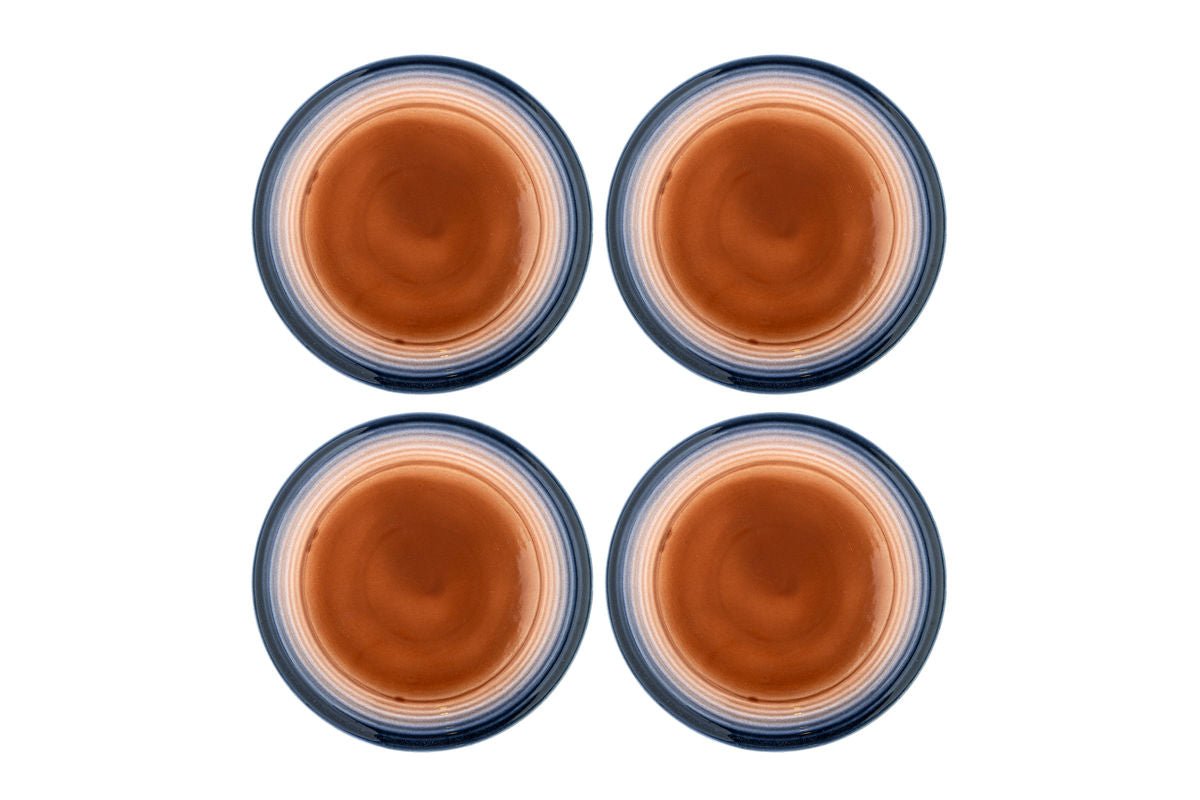 Assiette Morano – Lot de 4 assiettes à dîner en grès aux dégradés de couleurs chaudes