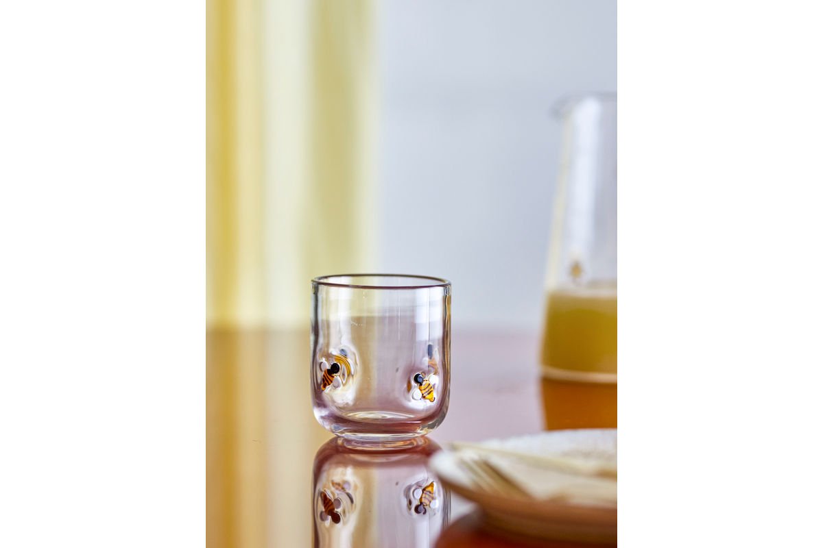 Verre à boire Mellia – Verre clair avec détails en relief floraux (lot de 2)