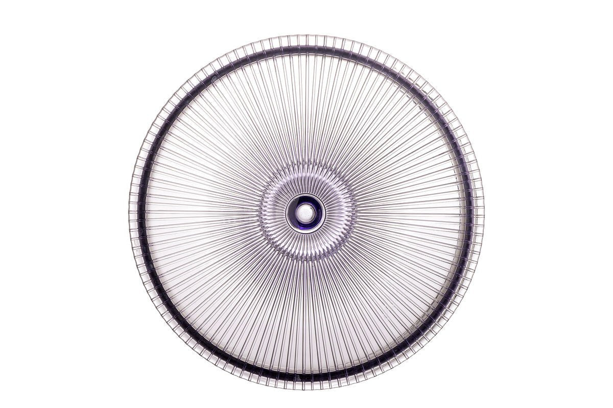 Assiette à gâteau Liréa avec cloche en verre – dégradé avec fine nervure