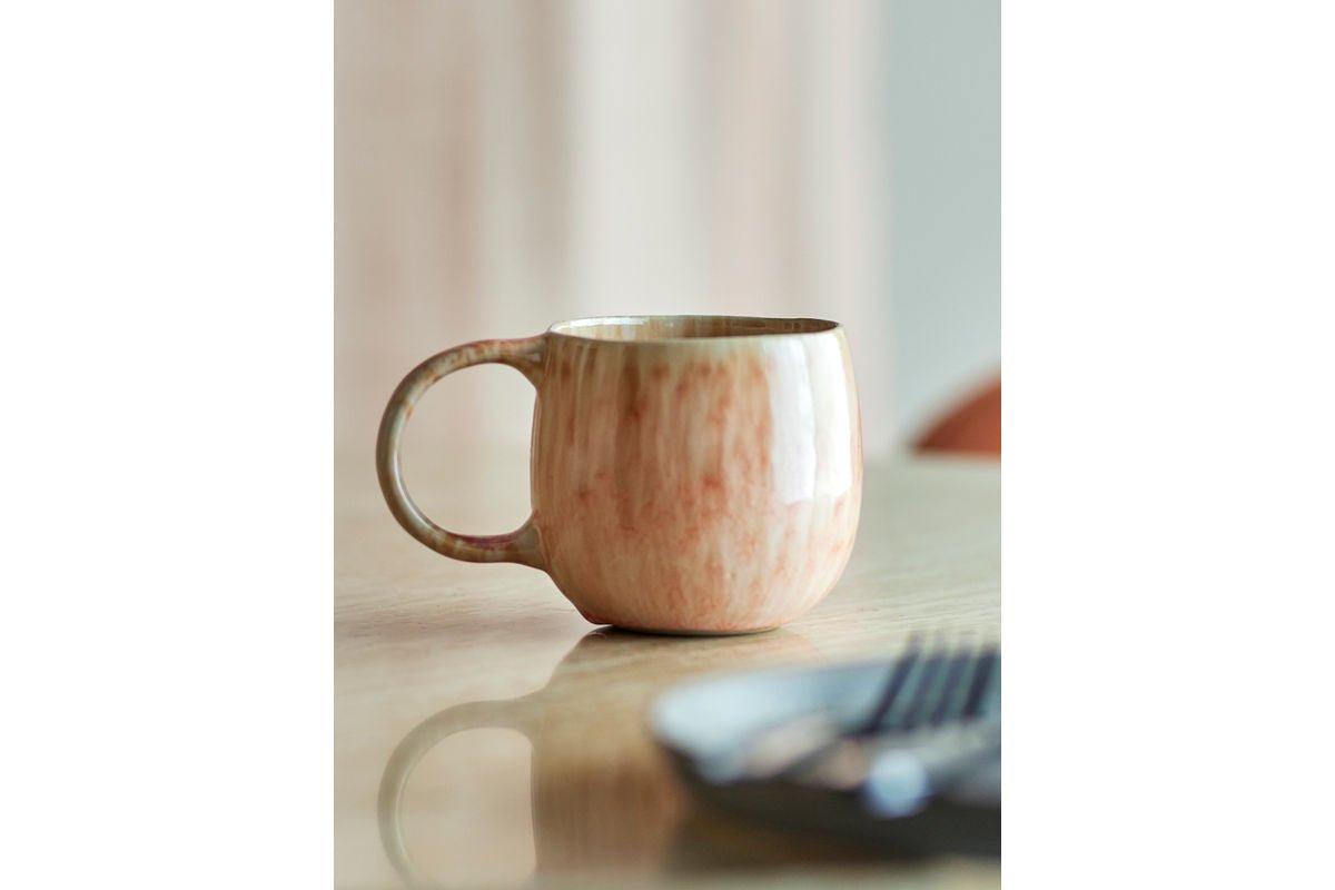 Tassenset Ikki – Reactieve glazuur in rozetinten (4-delige set)