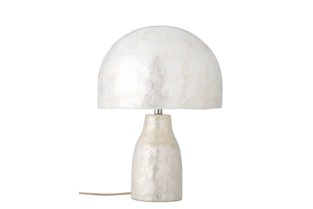 Lampe de table Nerea – Design scintillant en capiz aux tons naturels