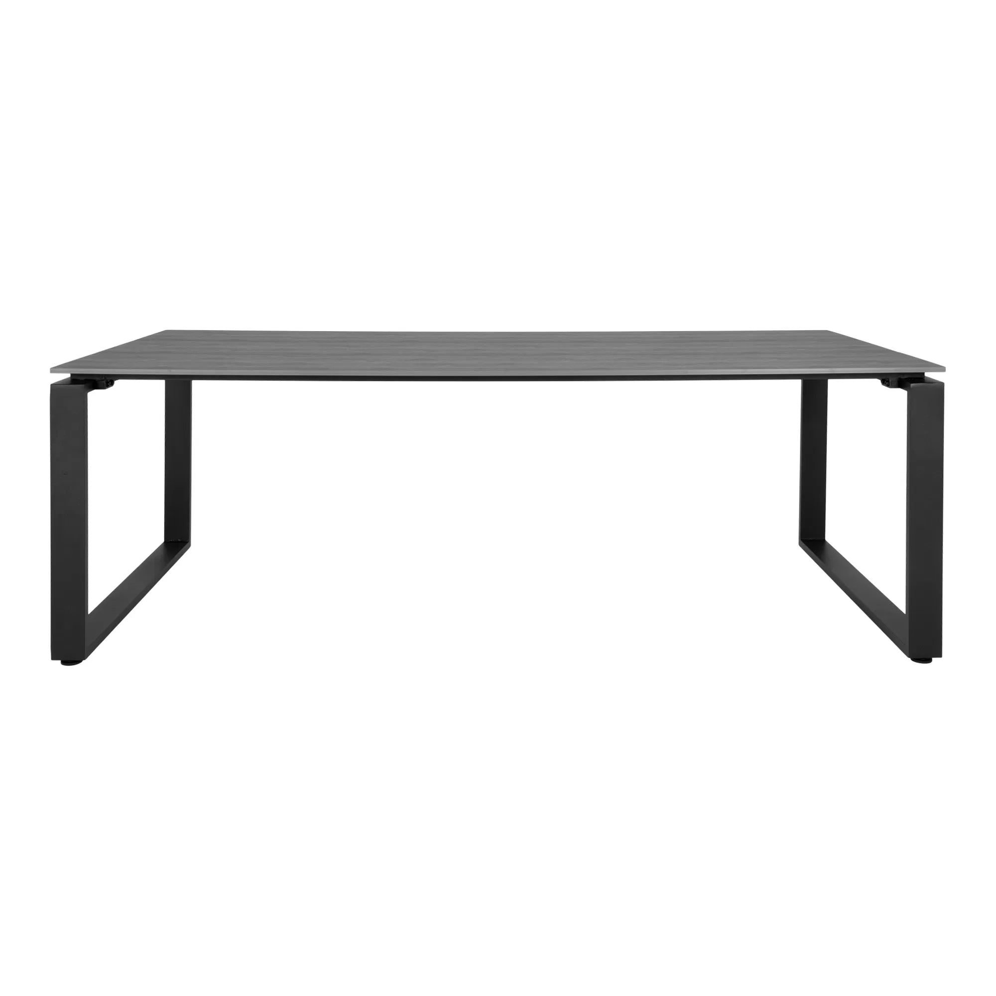 Table de jardin Emilio - 210×100 cm en Nonwood & Aluminium (Gris/Noir)