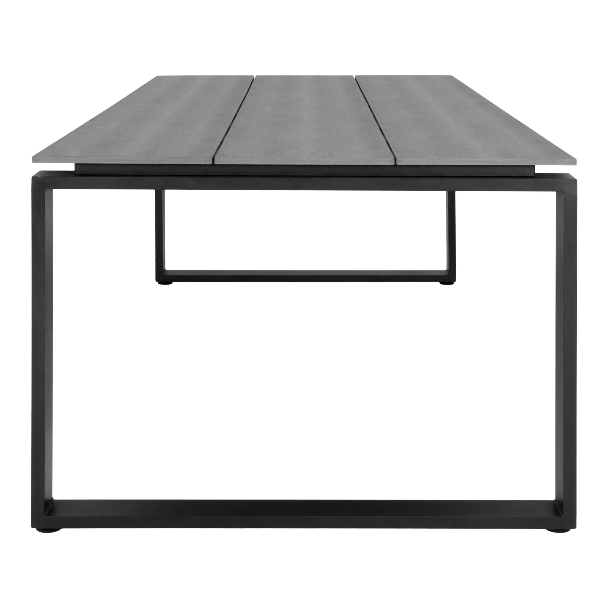 Table de jardin Emilio - 210×100 cm en Nonwood & Aluminium (Gris/Noir)