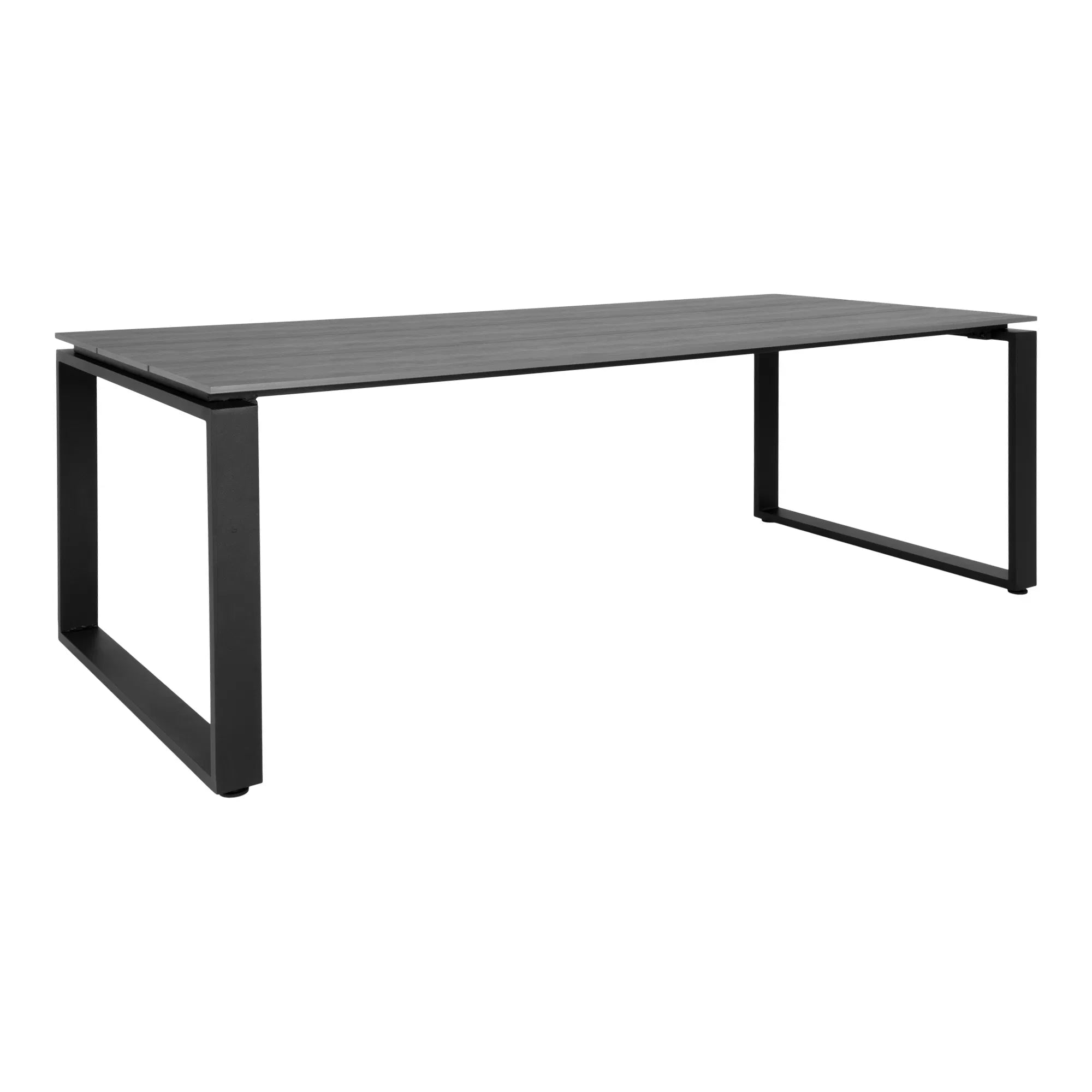 Table de jardin Emilio - 210×100 cm en Nonwood & Aluminium (Gris/Noir)