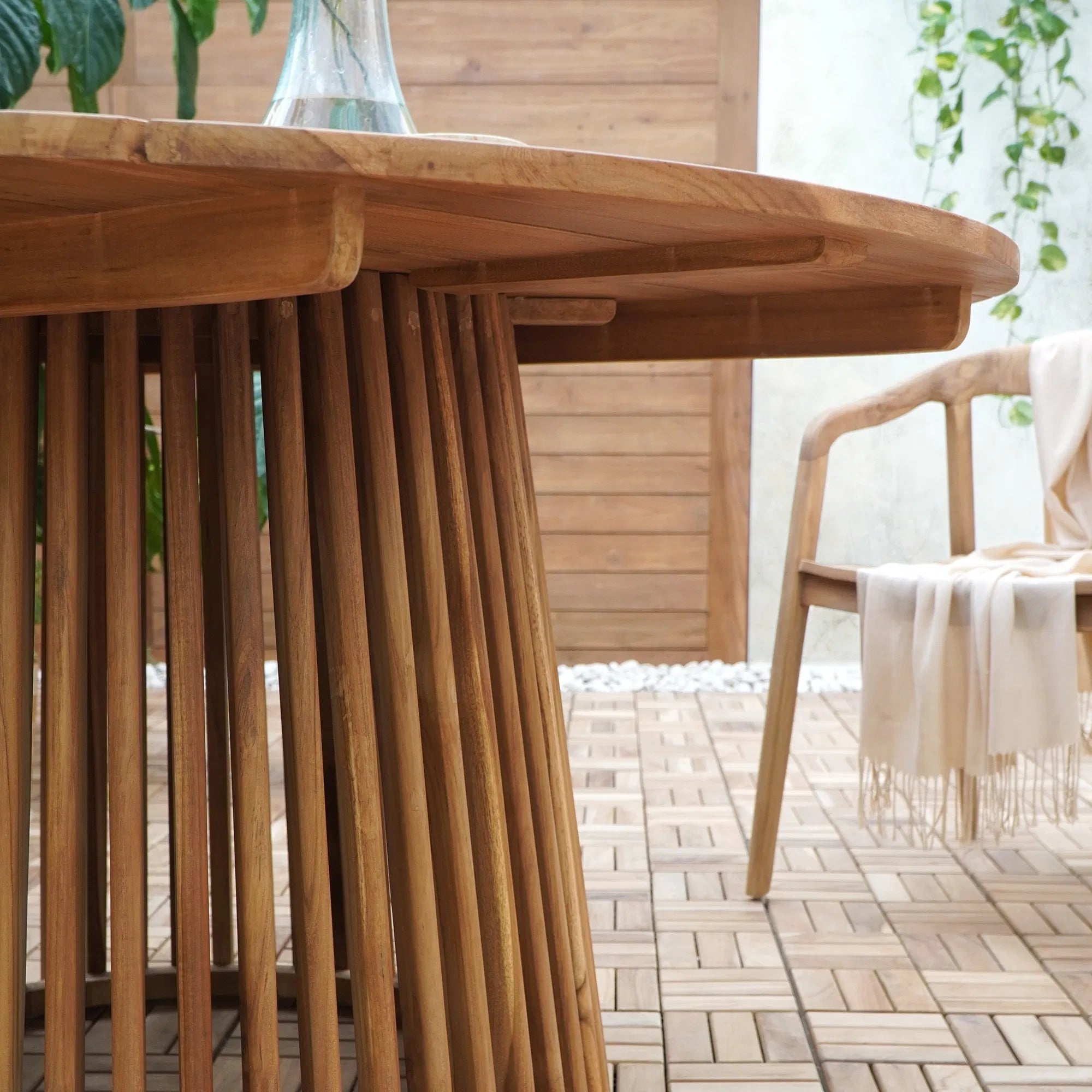 Table de jardin Varese en teck ø120x75 cm