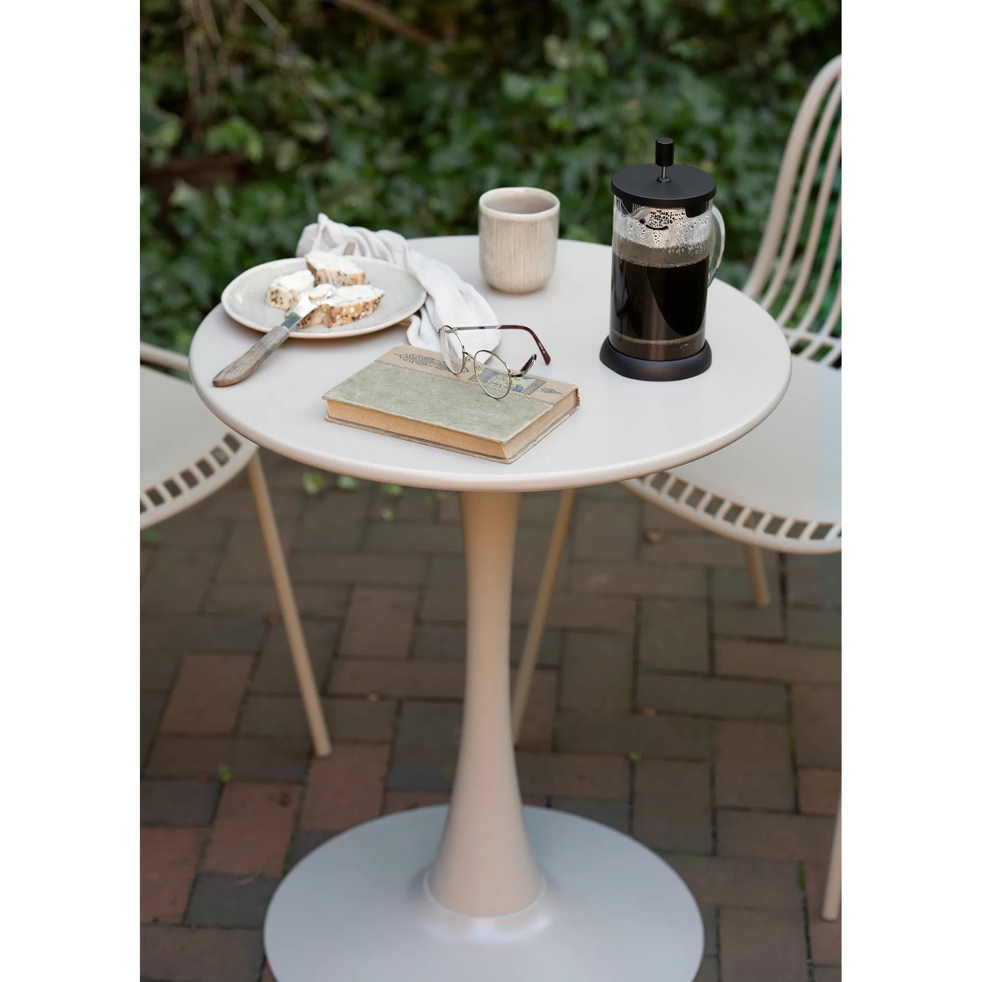 Table d'appoint de jardin Serevina - design moderne en Taupe