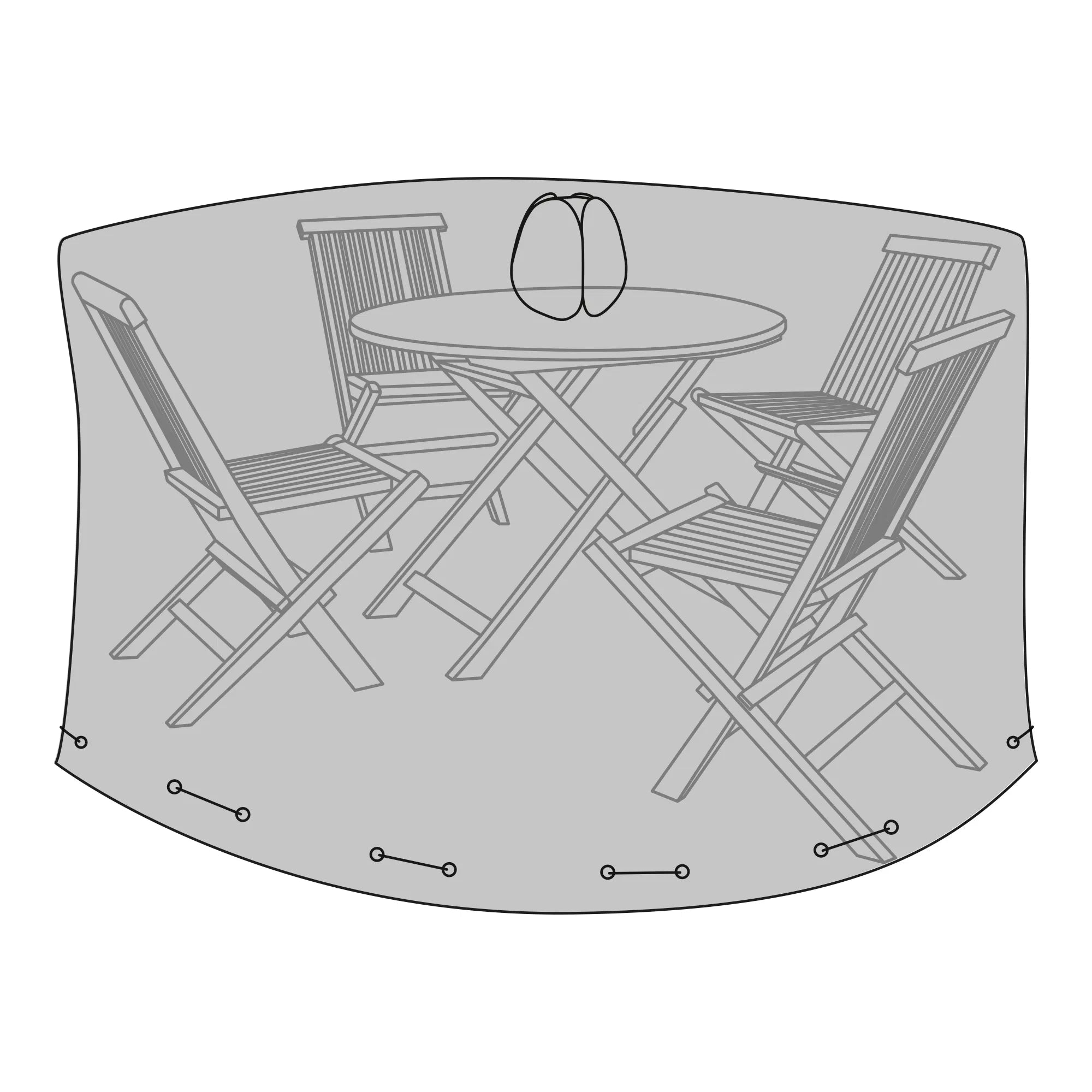 Veltano™ Rundabdeckung – Protection premium pour table de jardin & chaises (Ø185 cm)