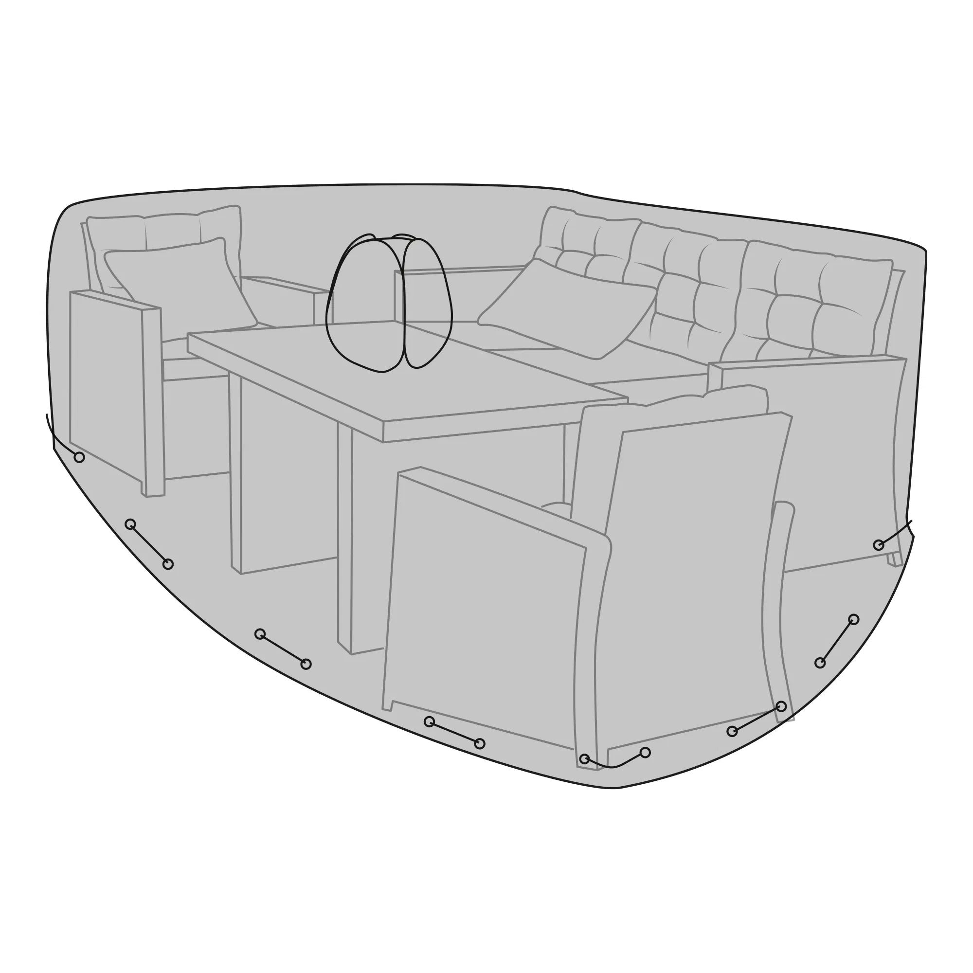 Veltano™ Schutzhülle – Protection intégrale rectangulaire pour ensembles lounge et sofa (210 × 180 × 95 cm)