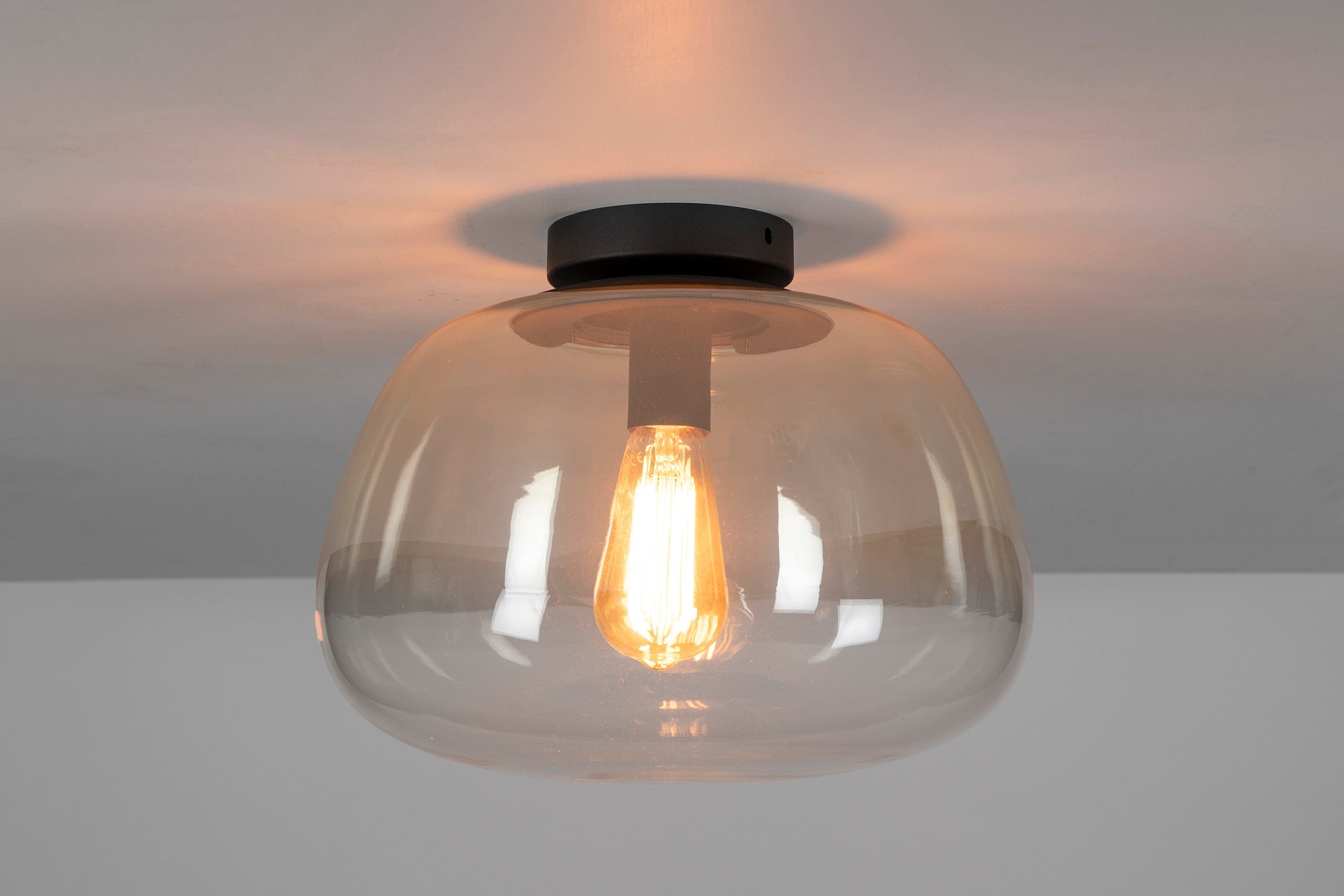 Plafondlamp „Lunara“ – glazen lamp met getint kap