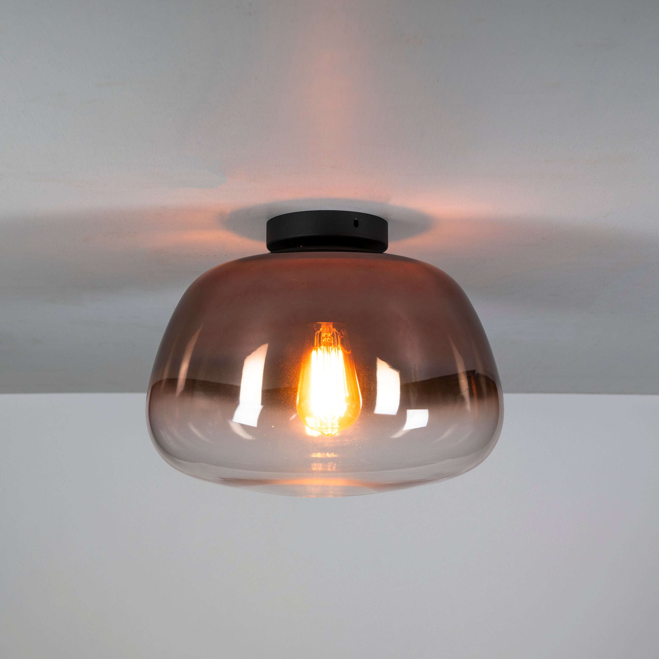 Plafondlamp „Lunara“ – glazen lamp met getint kap