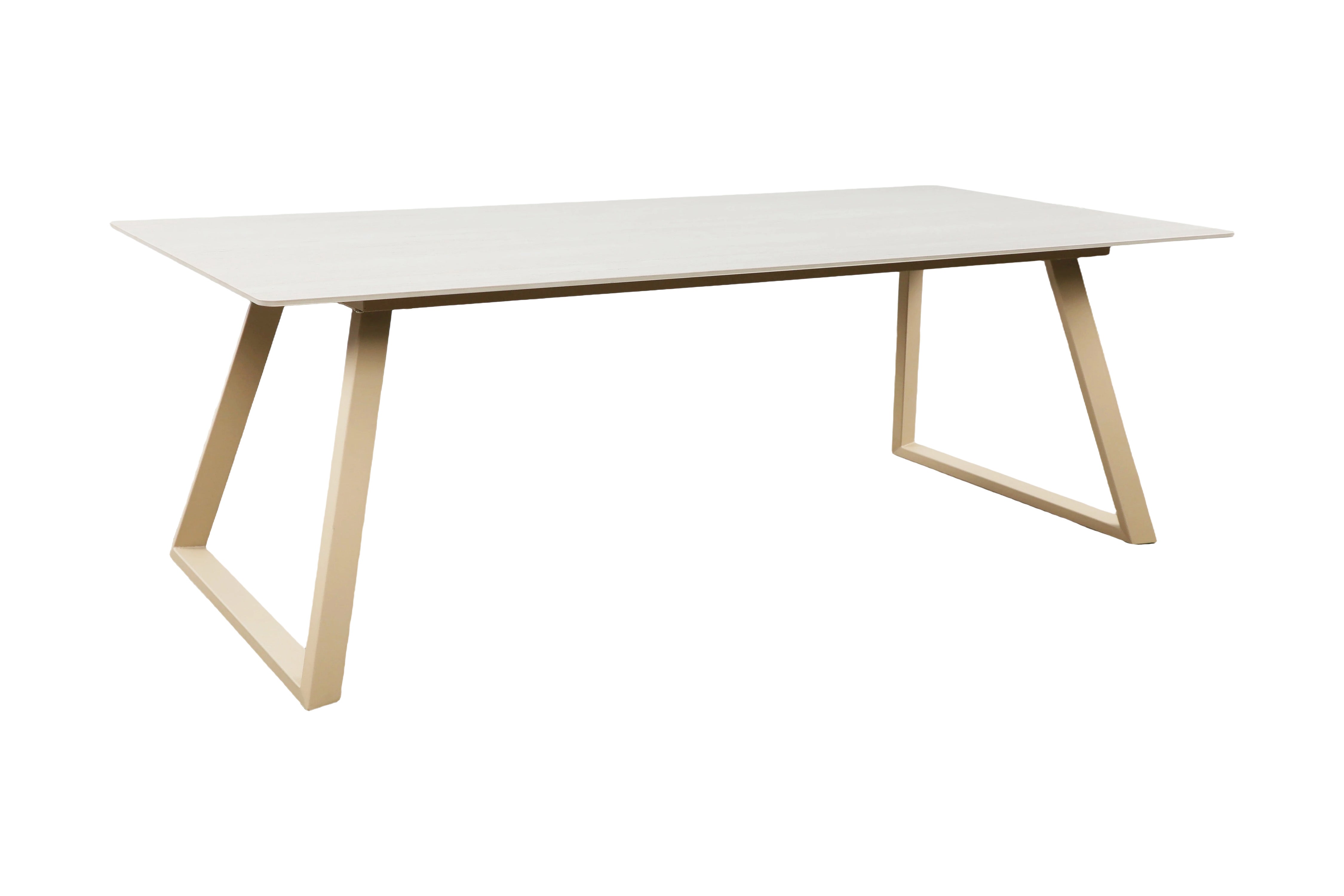 Eettafel Mireza - in marmerlook met beige onderstel
