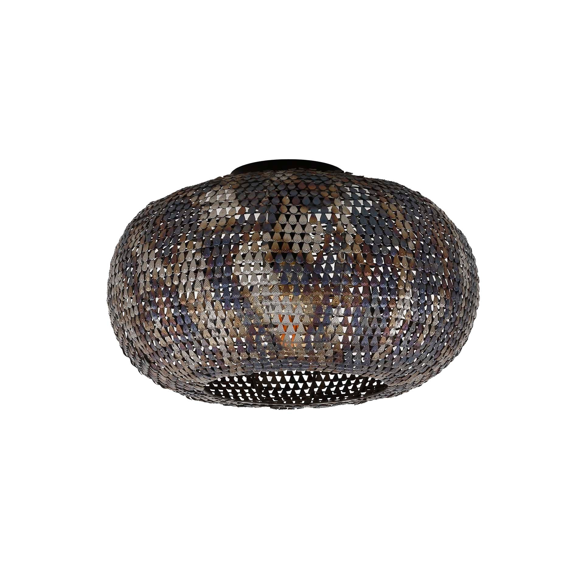 Plafondlamp „Ferox“ – metalen lamp in zwartbruin