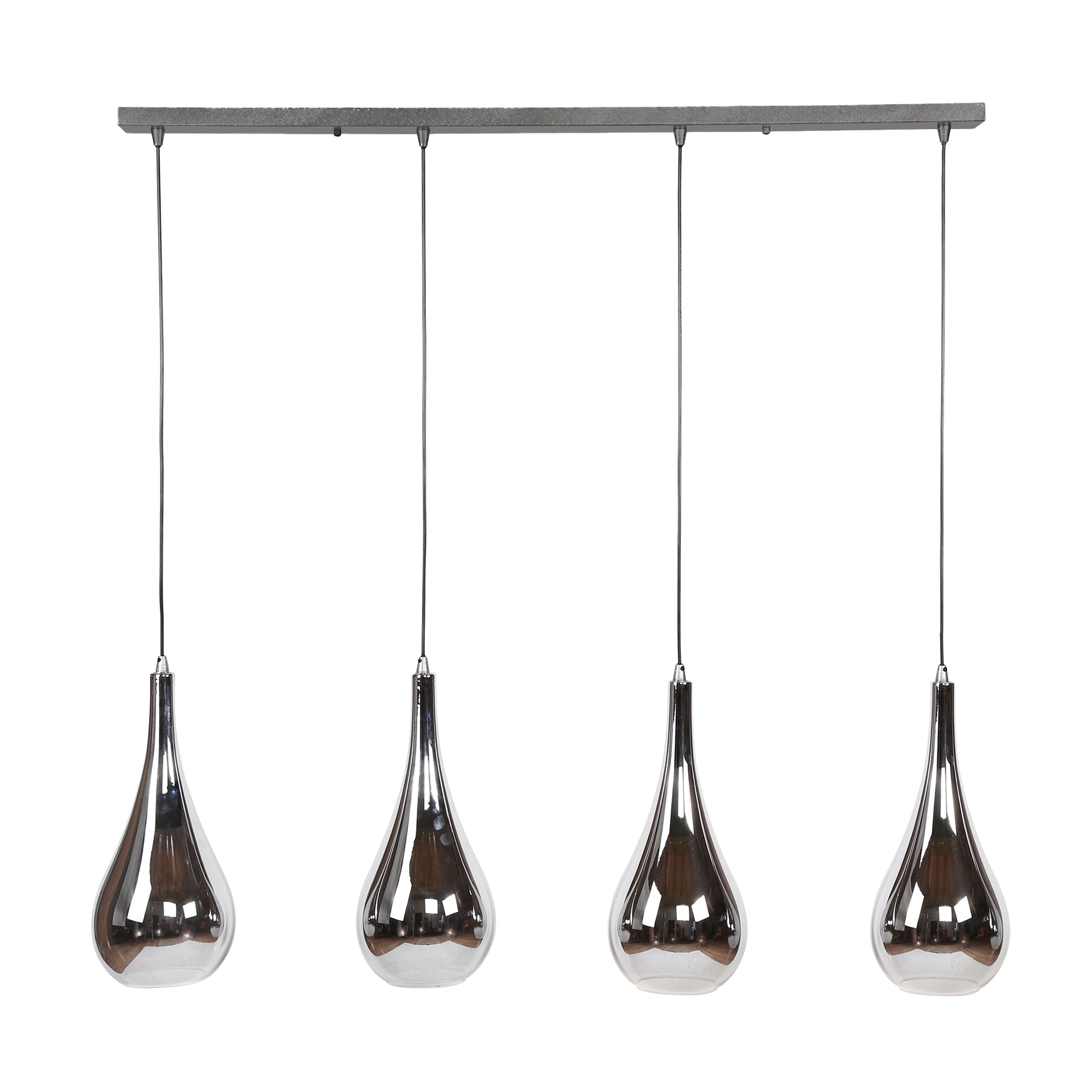 Suspension Mirano – Verre chromé avec effet miroir (4 flammes)