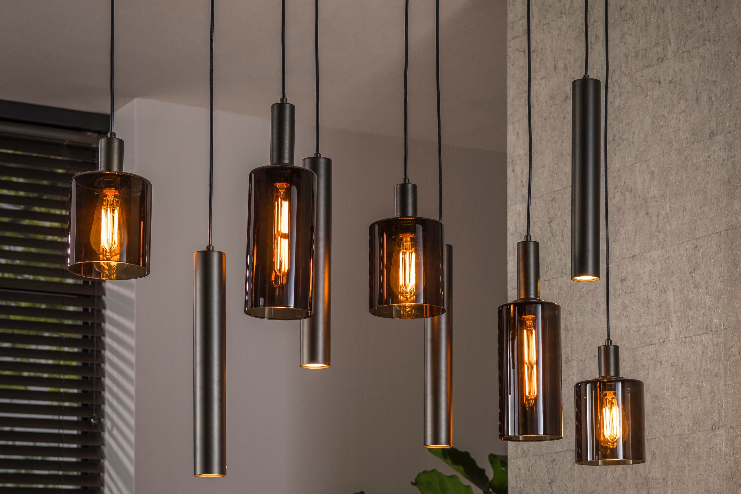 Hanglamp Ayu – Clusterontwerp in Bruin (9-lichts)