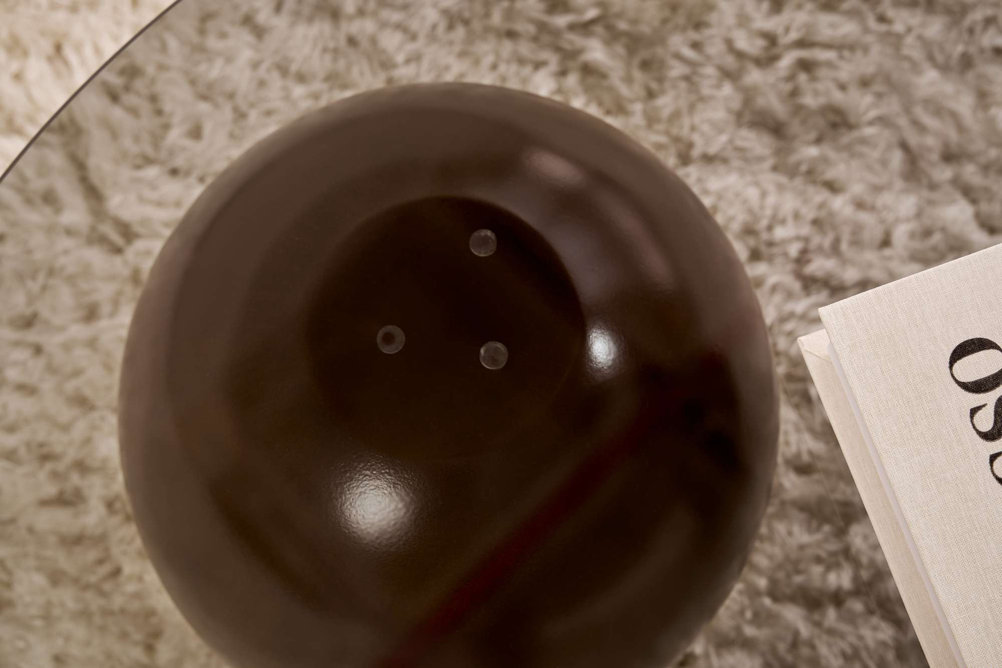 Salontafel Morento - met ronde, geharde glasplaat