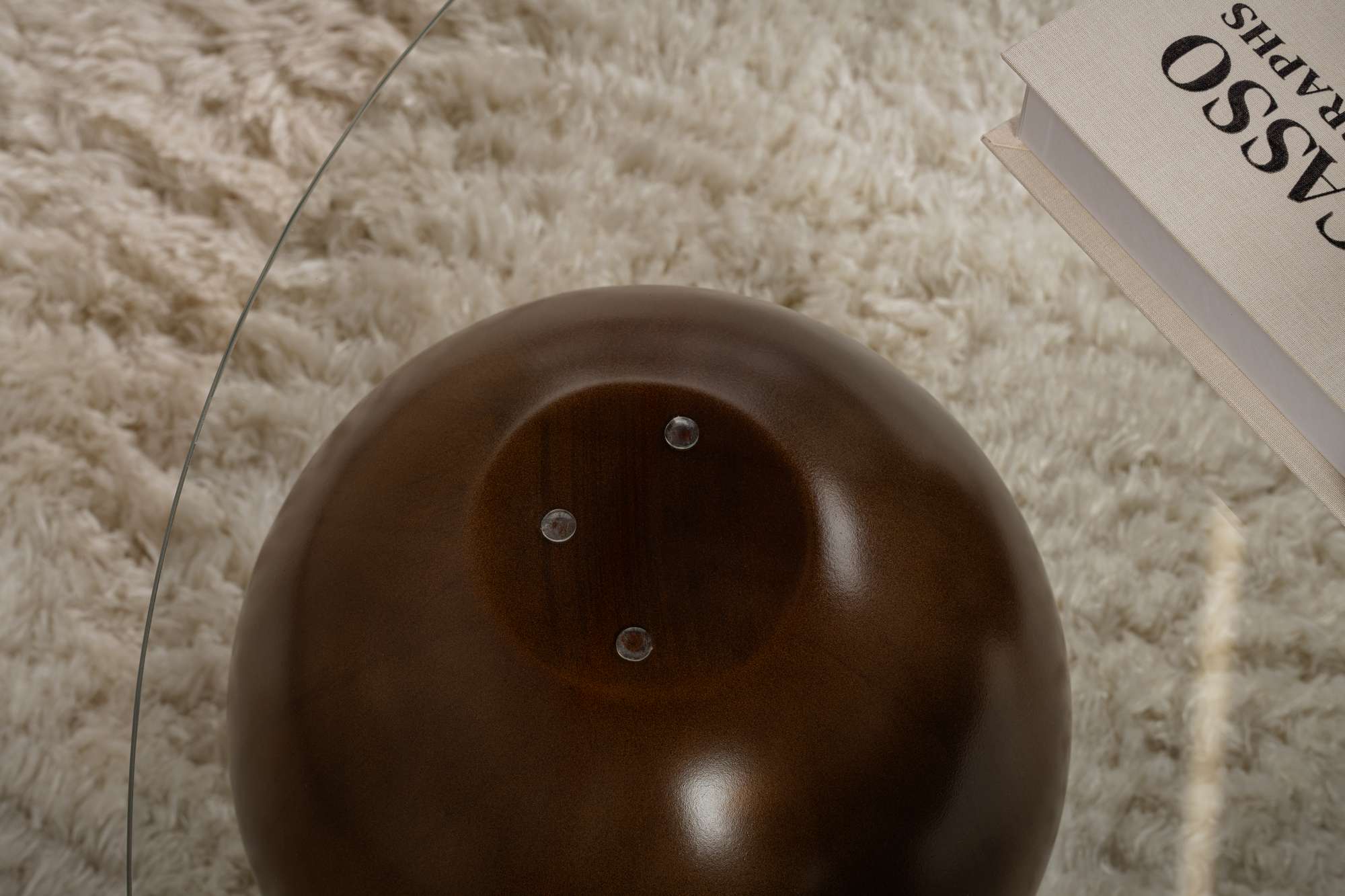 Salontafel Morento - met ronde, geharde glasplaat