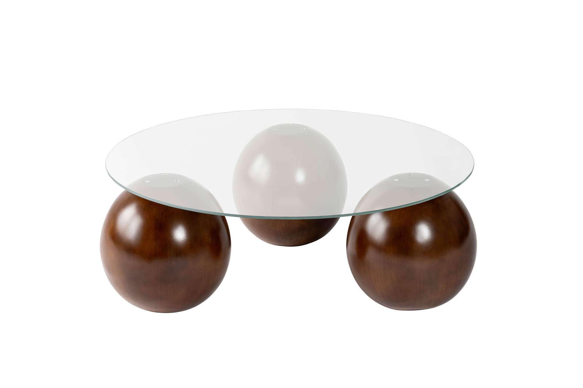 Salontafel Morento - met ronde, geharde glasplaat