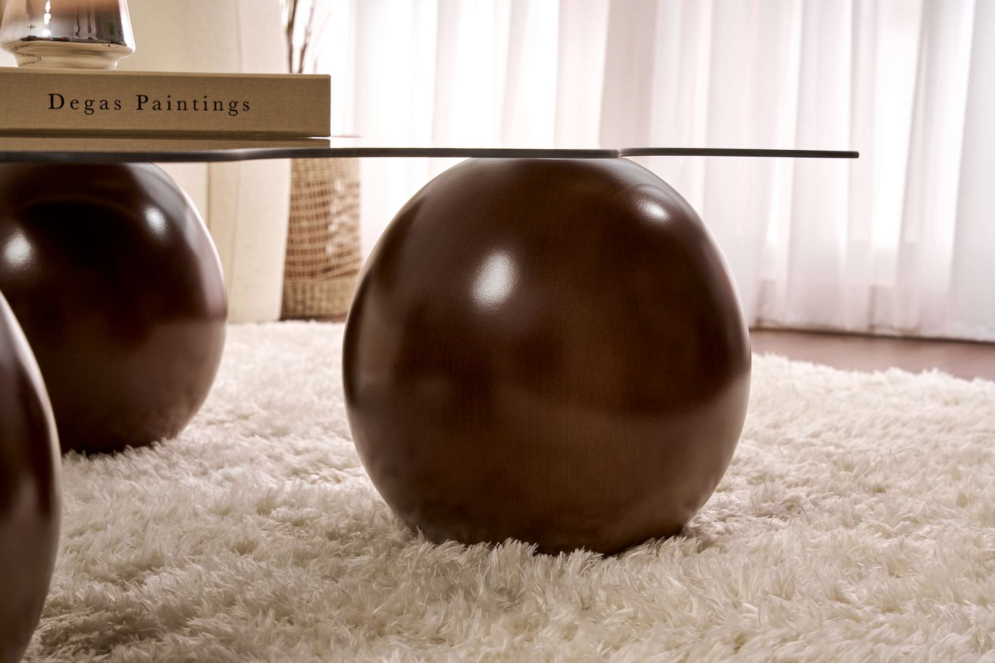 Salontafel Trevano - gehard tafelglasplaat met golvende silhouet