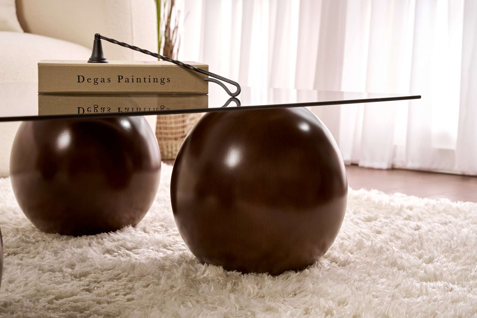 Table basse Pavello - avec plateau en verre trempé rectangulaire