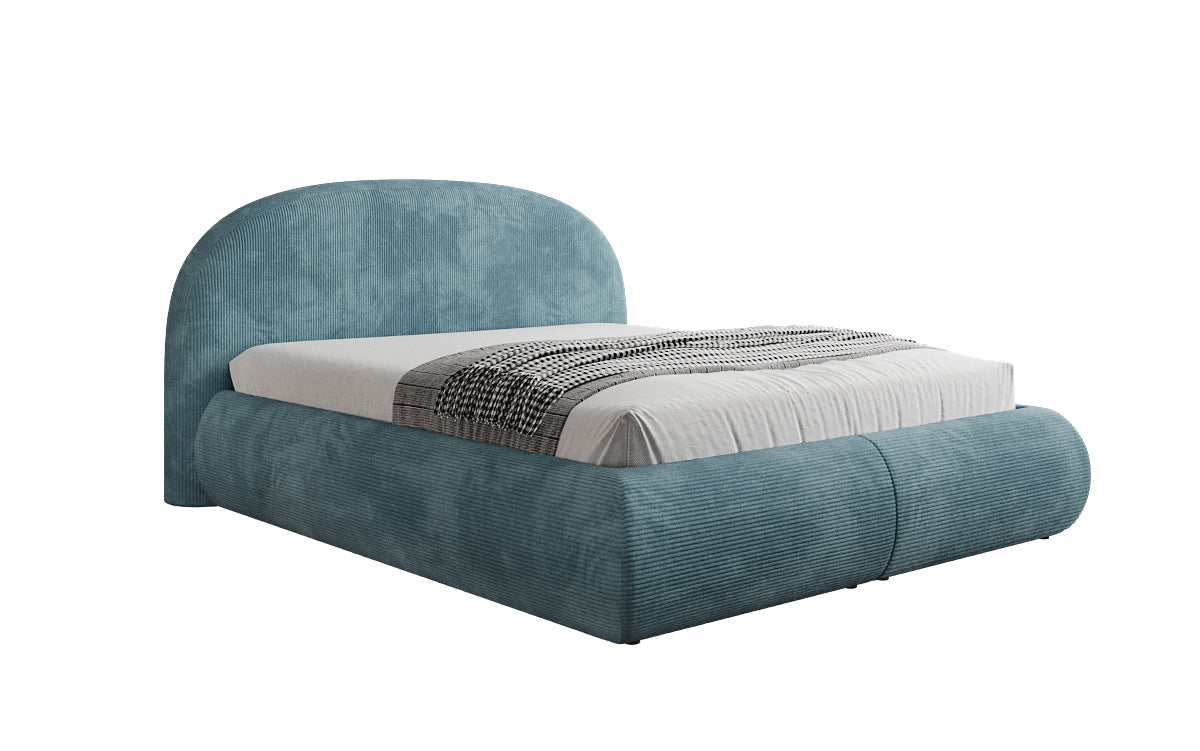 Designer Polsterbett Loop in Cord mit Stauraum