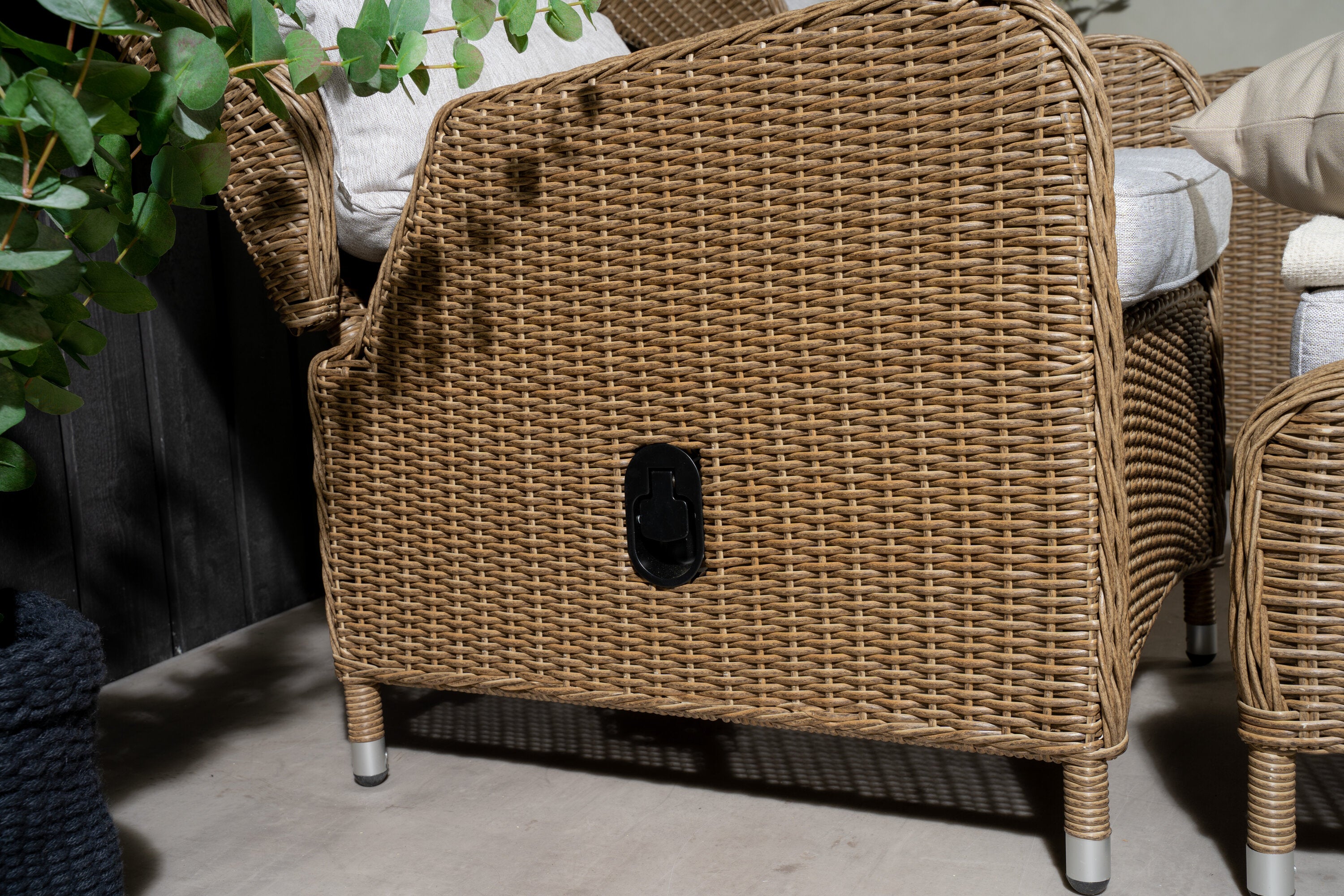 Ensemble lounge de jardin Lenox - en naturel avec dossier réglable