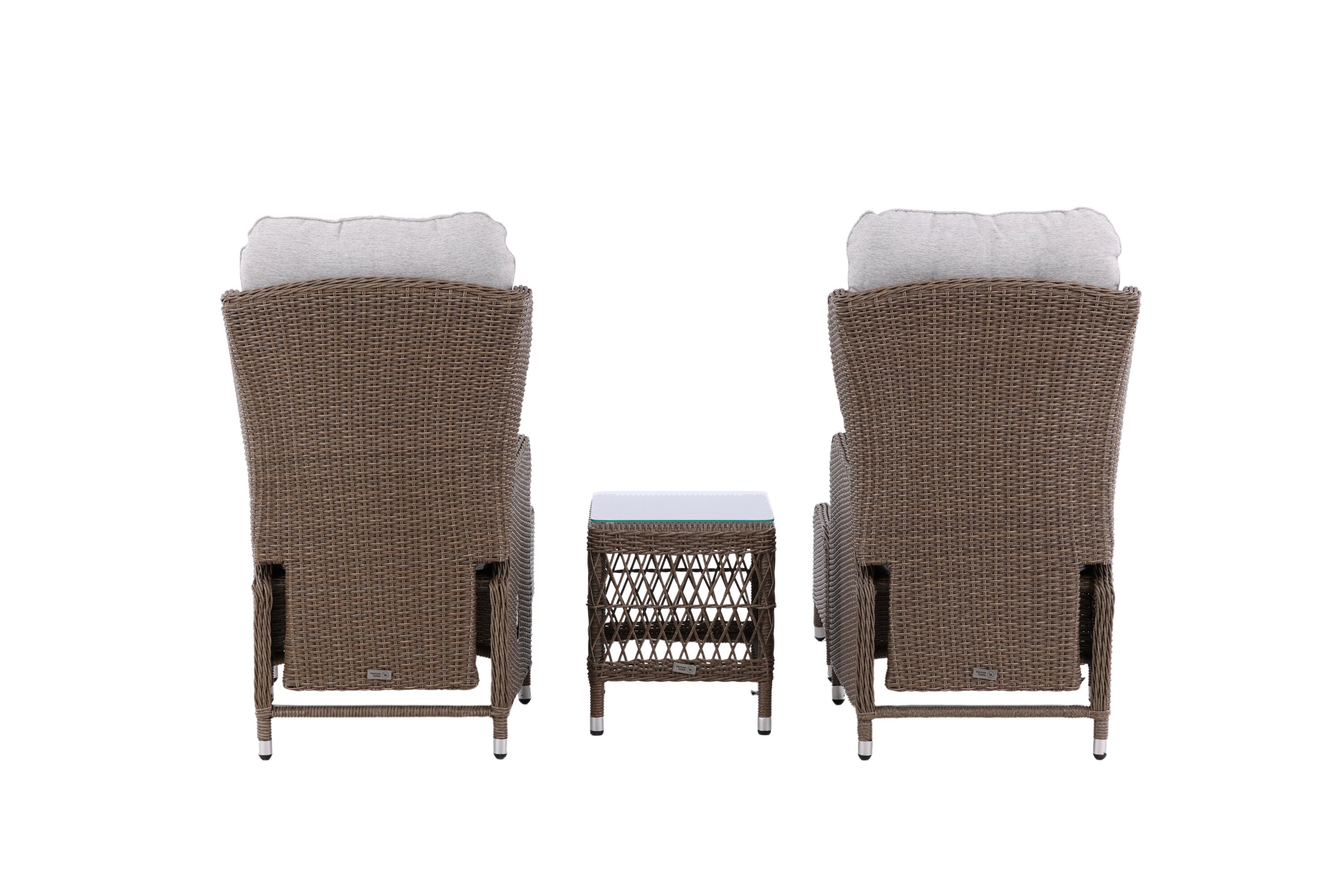 Ensemble lounge de jardin Lenox - en naturel avec dossier réglable