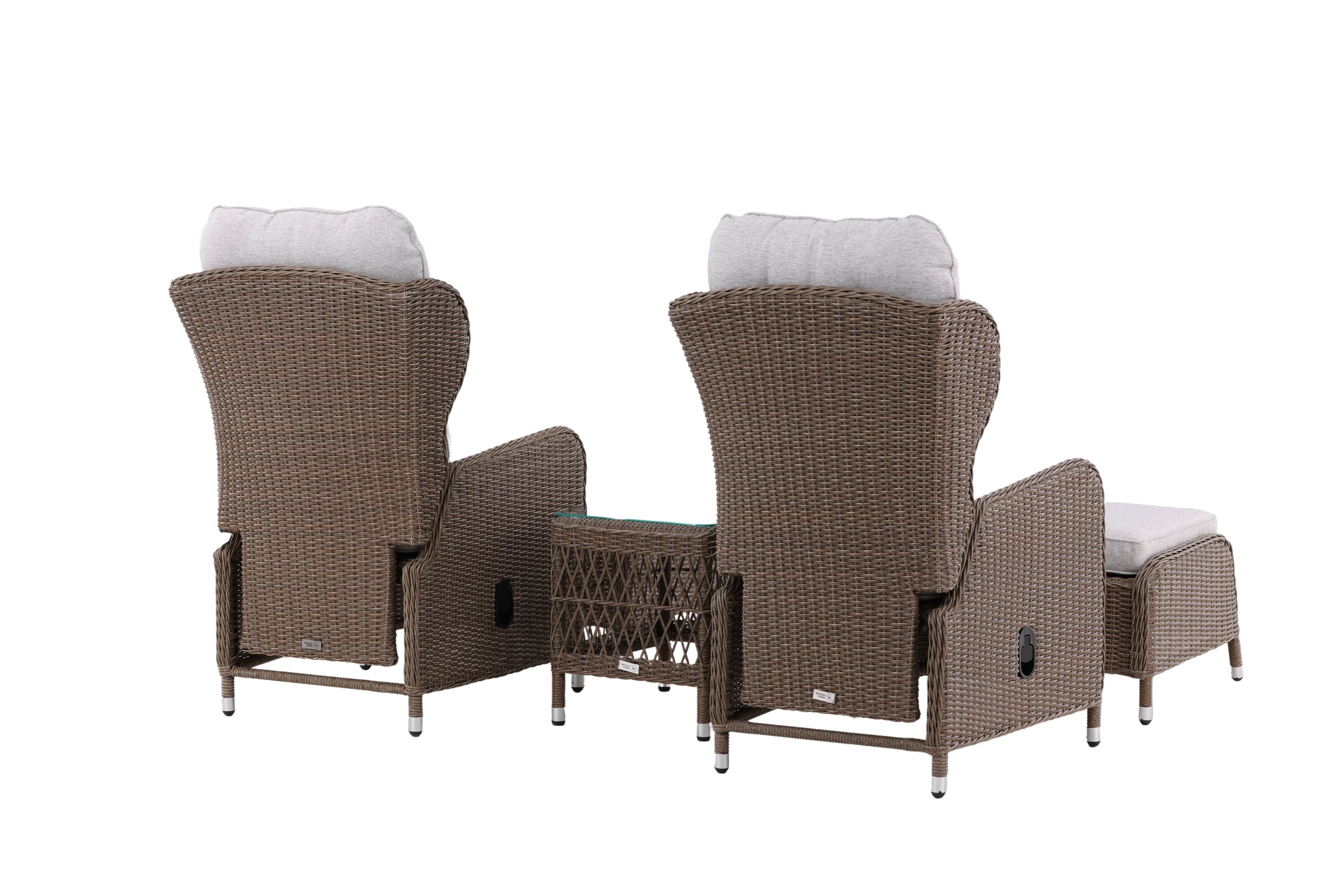 Ensemble lounge de jardin Lenox - en naturel avec dossier réglable