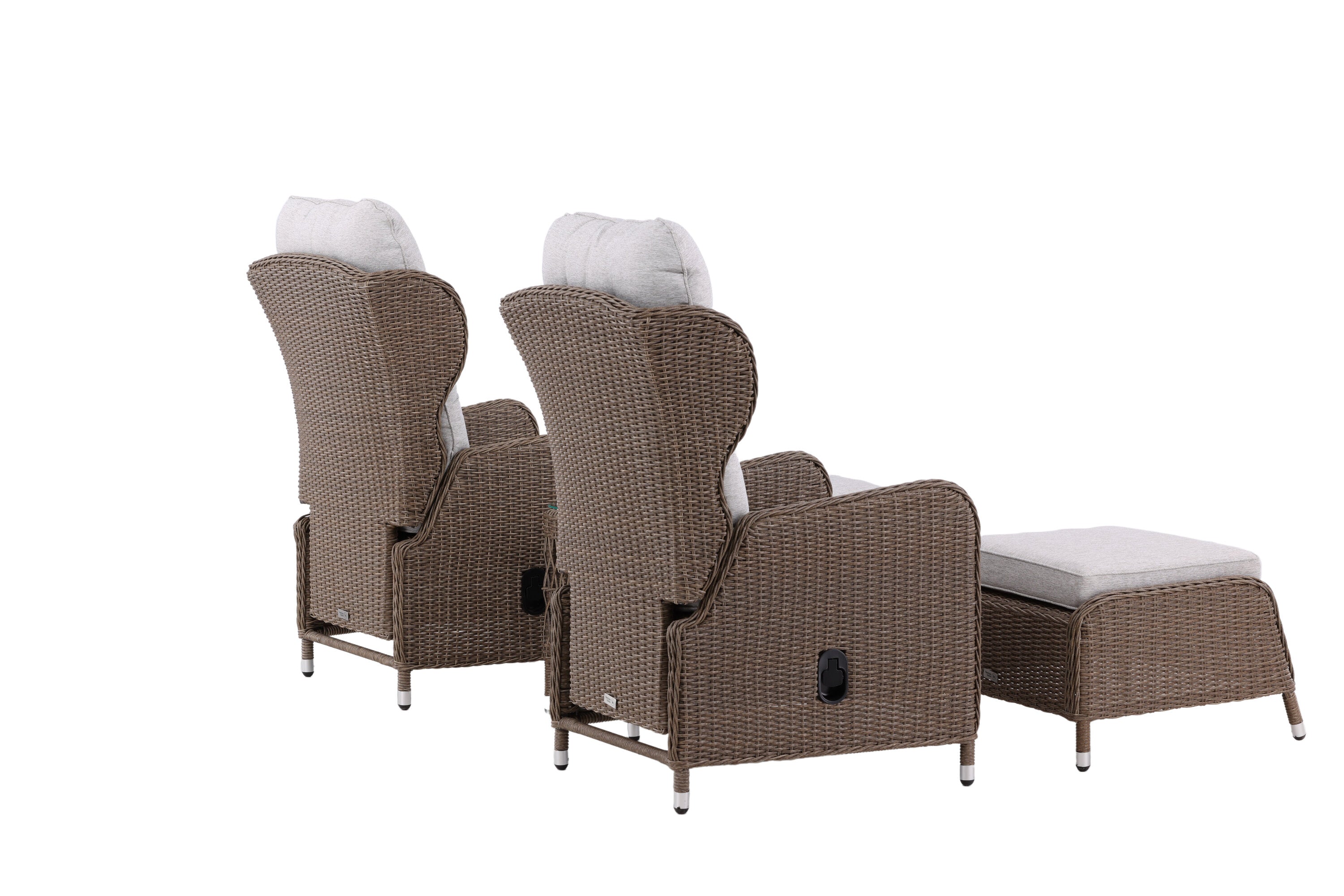 Ensemble lounge de jardin Lenox - en naturel avec dossier réglable