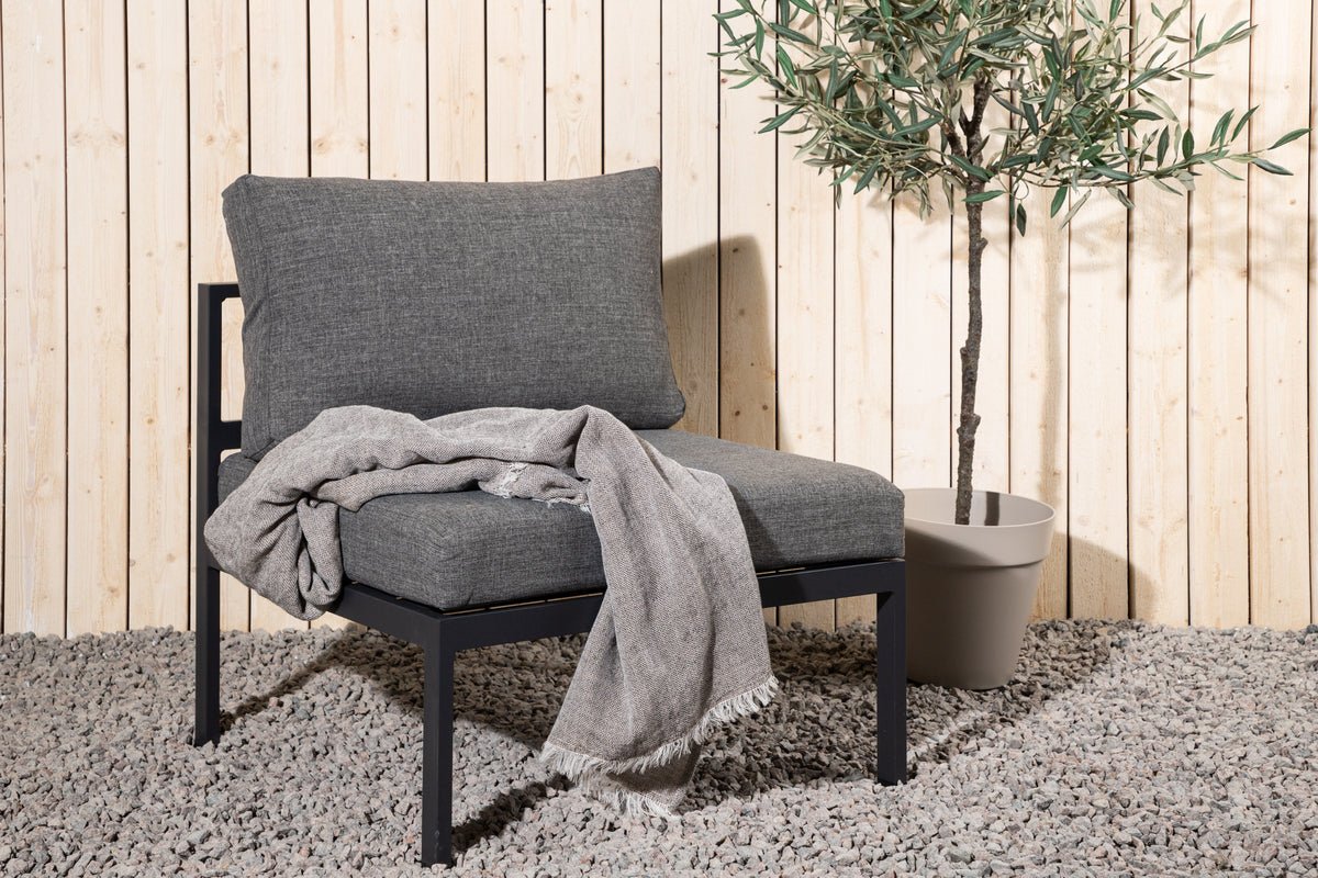 Fauteuil de jardin Barbara – résistant aux intempéries en aluminium avec coussin en tissu