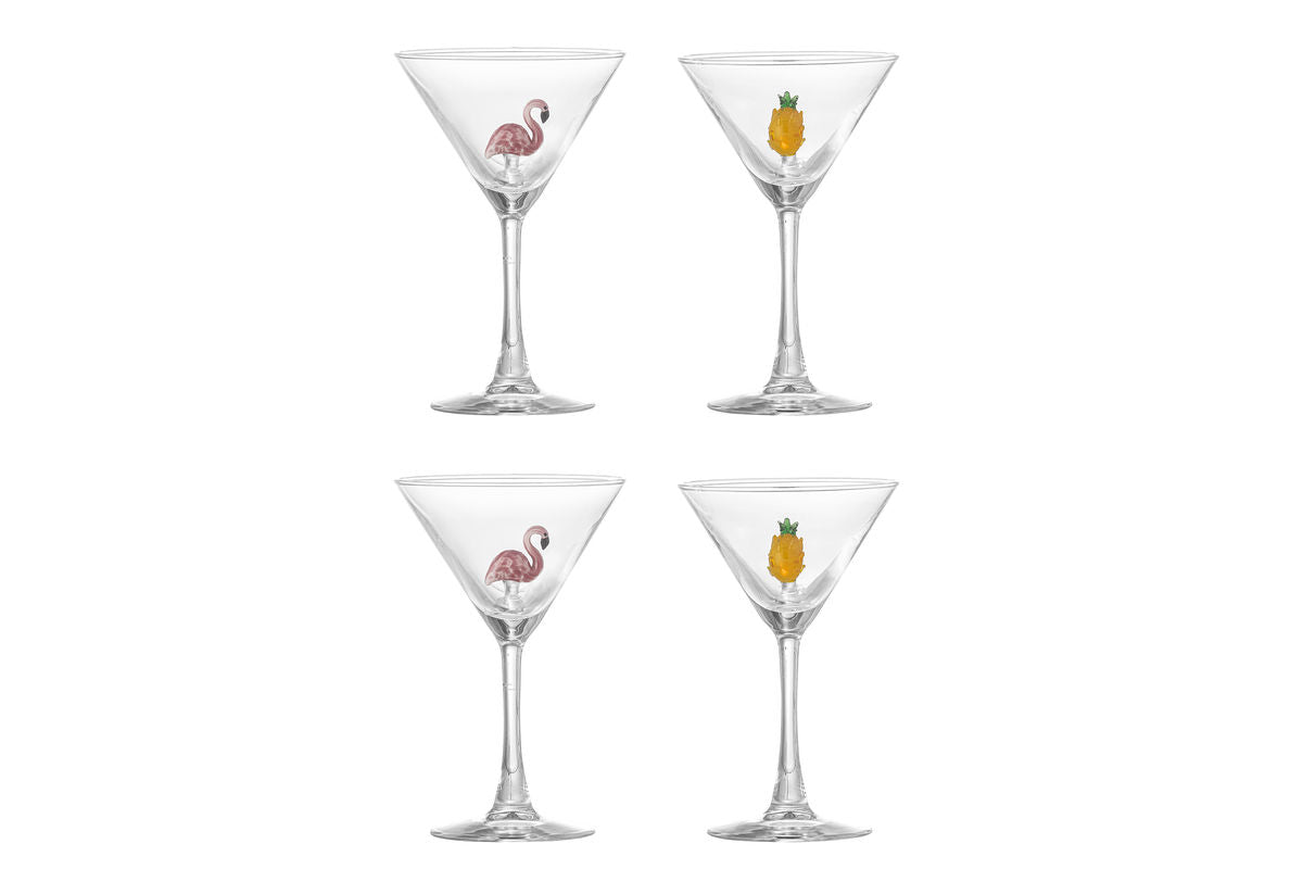 Verres à cocktail Dara – Verre avec figurines faites à la main (lot de 4)
