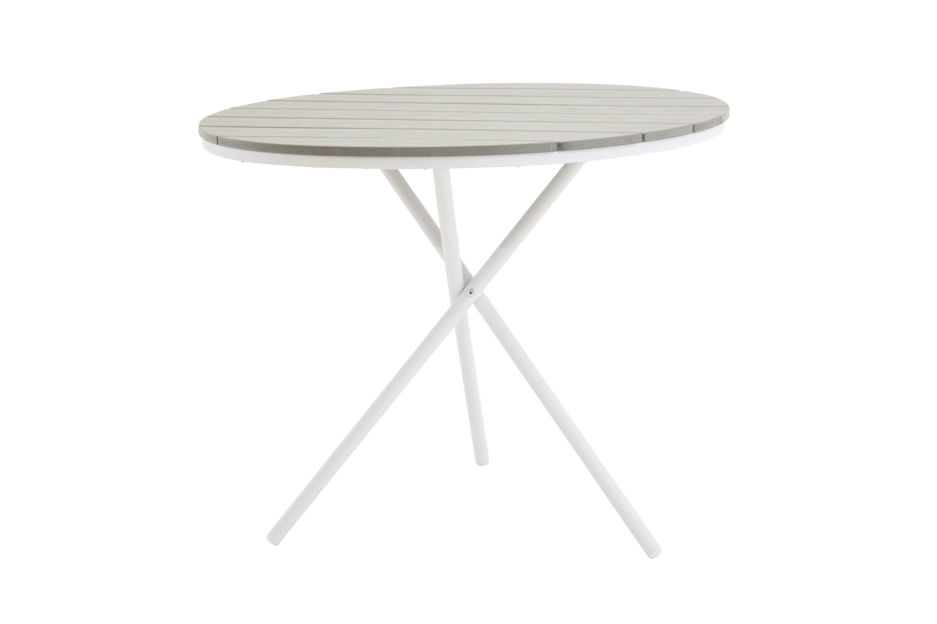 Table de jardin Malari - une table à manger ronde avec un plateau en bois Aintwood et une structure en métal