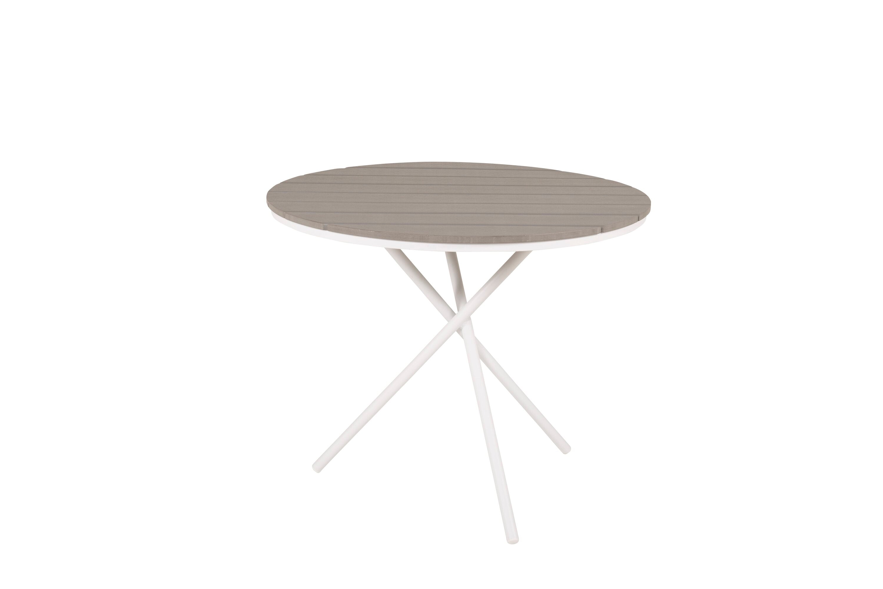 Table de jardin Malari - une table à manger ronde avec un plateau en bois Aintwood et une structure en métal