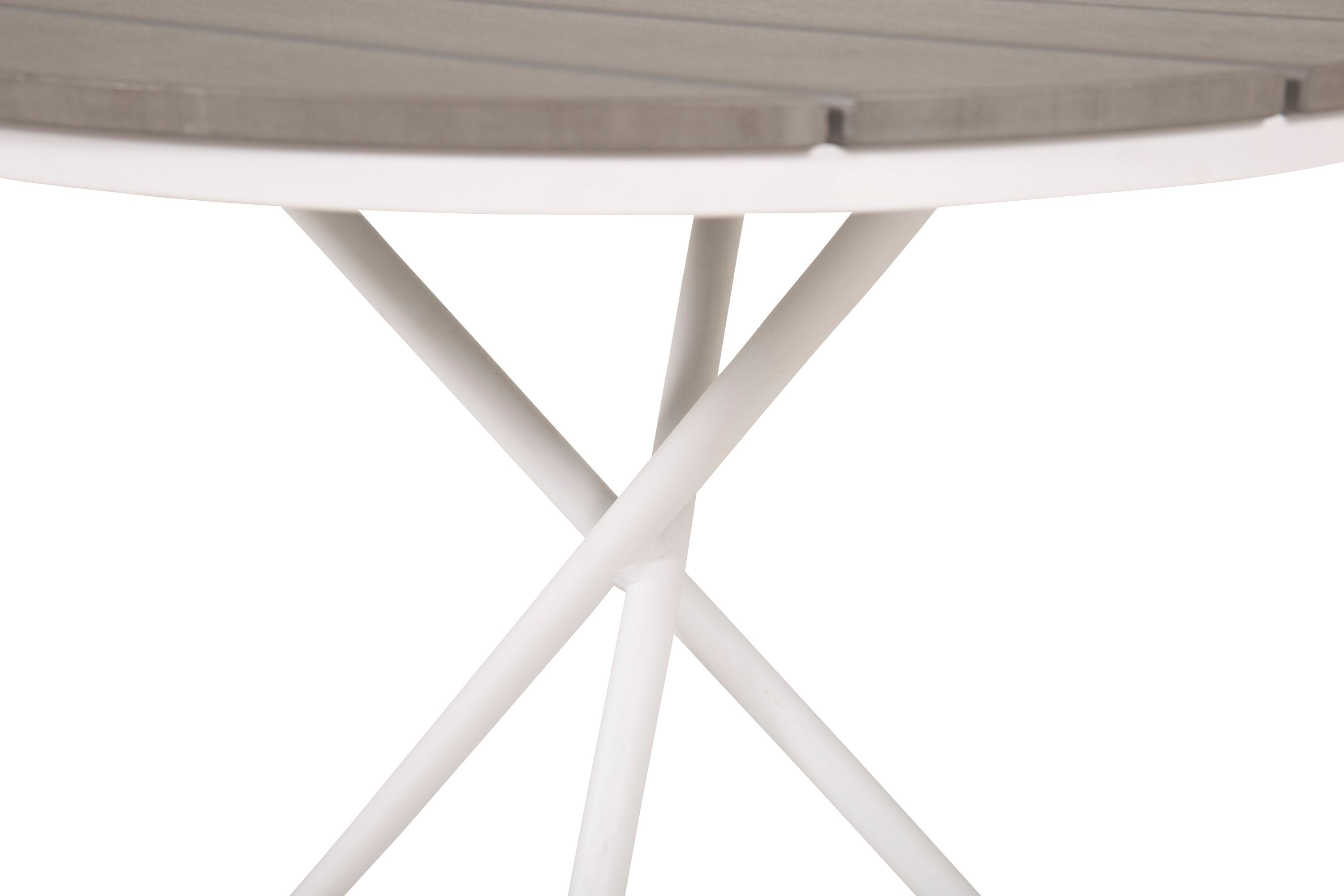 Table de jardin Malari - une table à manger ronde avec un plateau en bois Aintwood et une structure en métal