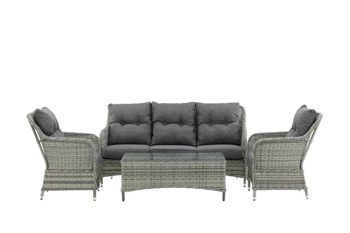 Garten Sofa-Set Ravion – 4-teilig mit Tisch in Grau