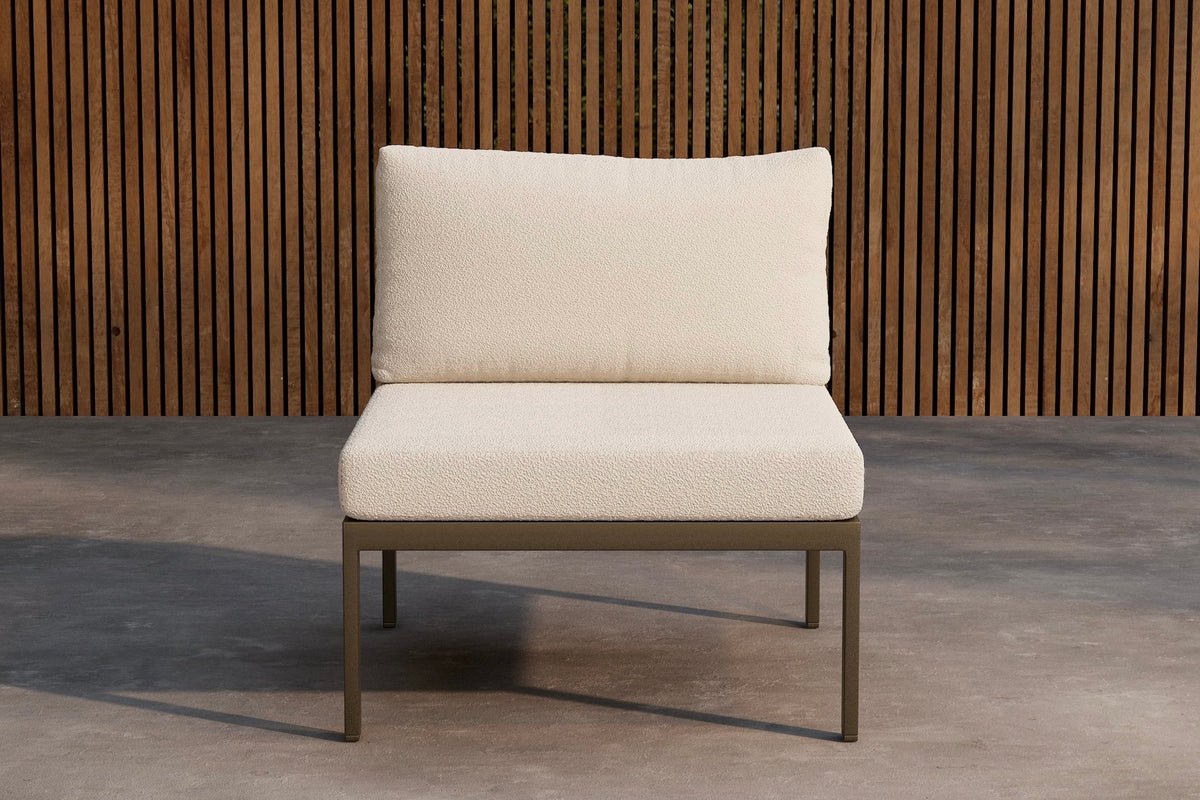 Banc de jardin modulable Borelio - En aluminium beige ou brun