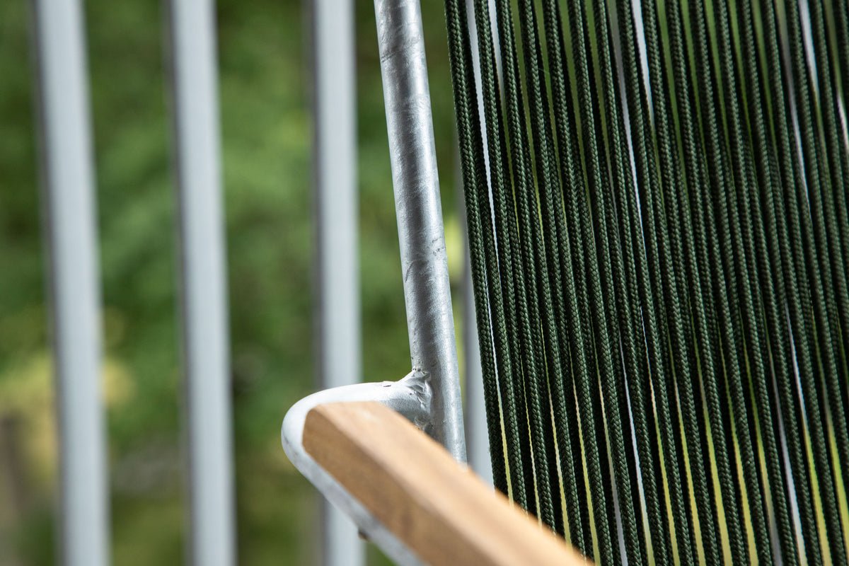 Ensemble de 2 chaises de jardin Malta en Métal, tressage coloré en corde
