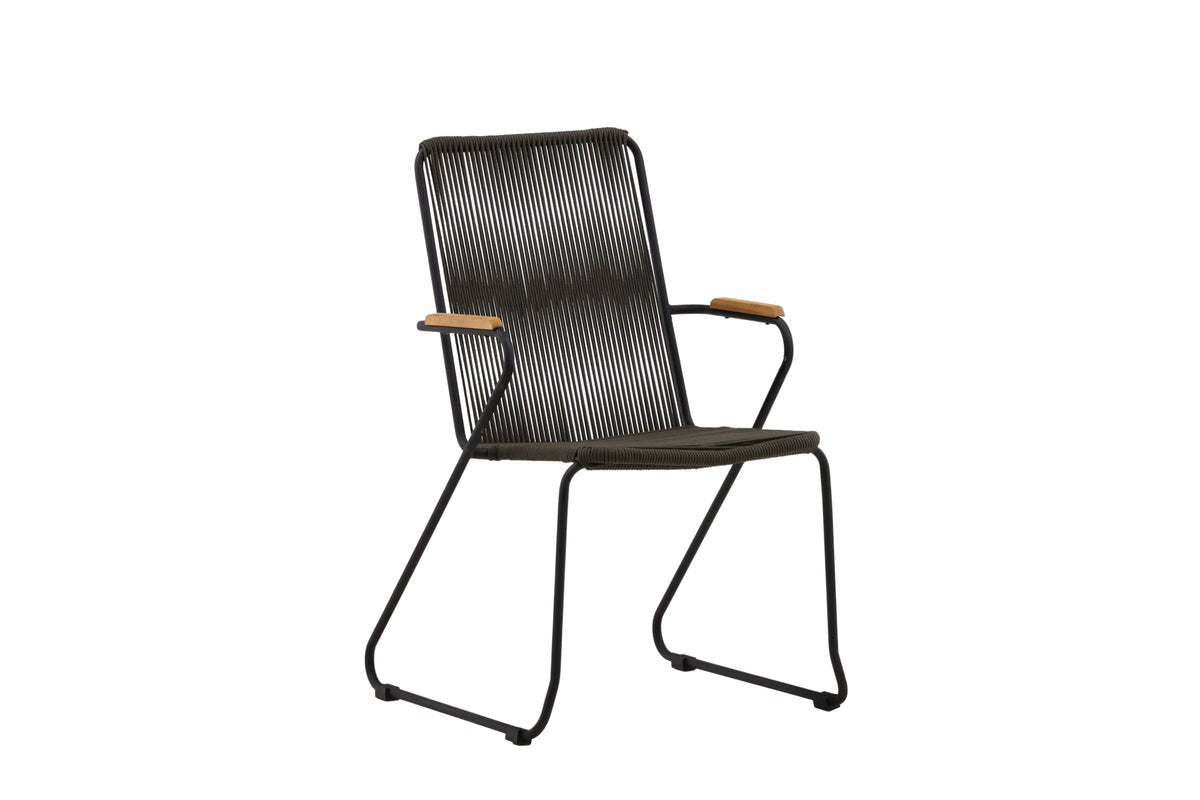 Ensemble de 2 chaises de jardin Malta en Métal, tressage coloré en corde