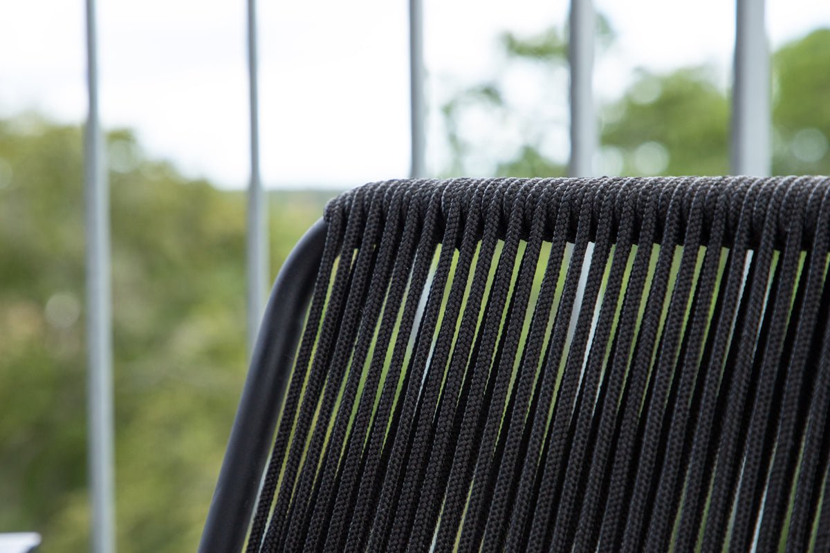 Ensemble de 2 chaises de jardin Malta en Métal, tressage coloré en corde