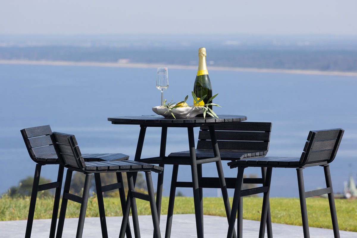 Garten Loungeset Cavina – 5-teiliges Set aus Akazienholz in Schwarz