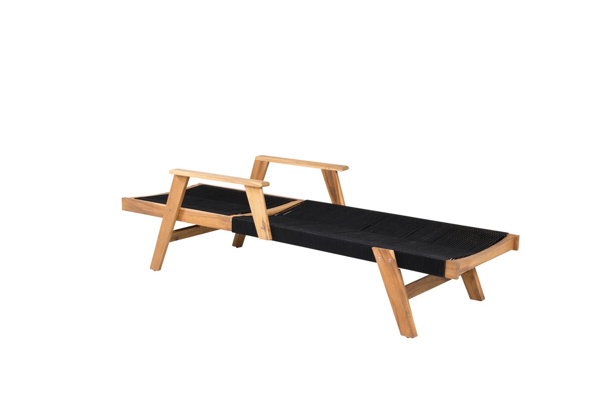 Garten ligstoel Ferano - verstelbaar van acaciahout & polyesterkoord