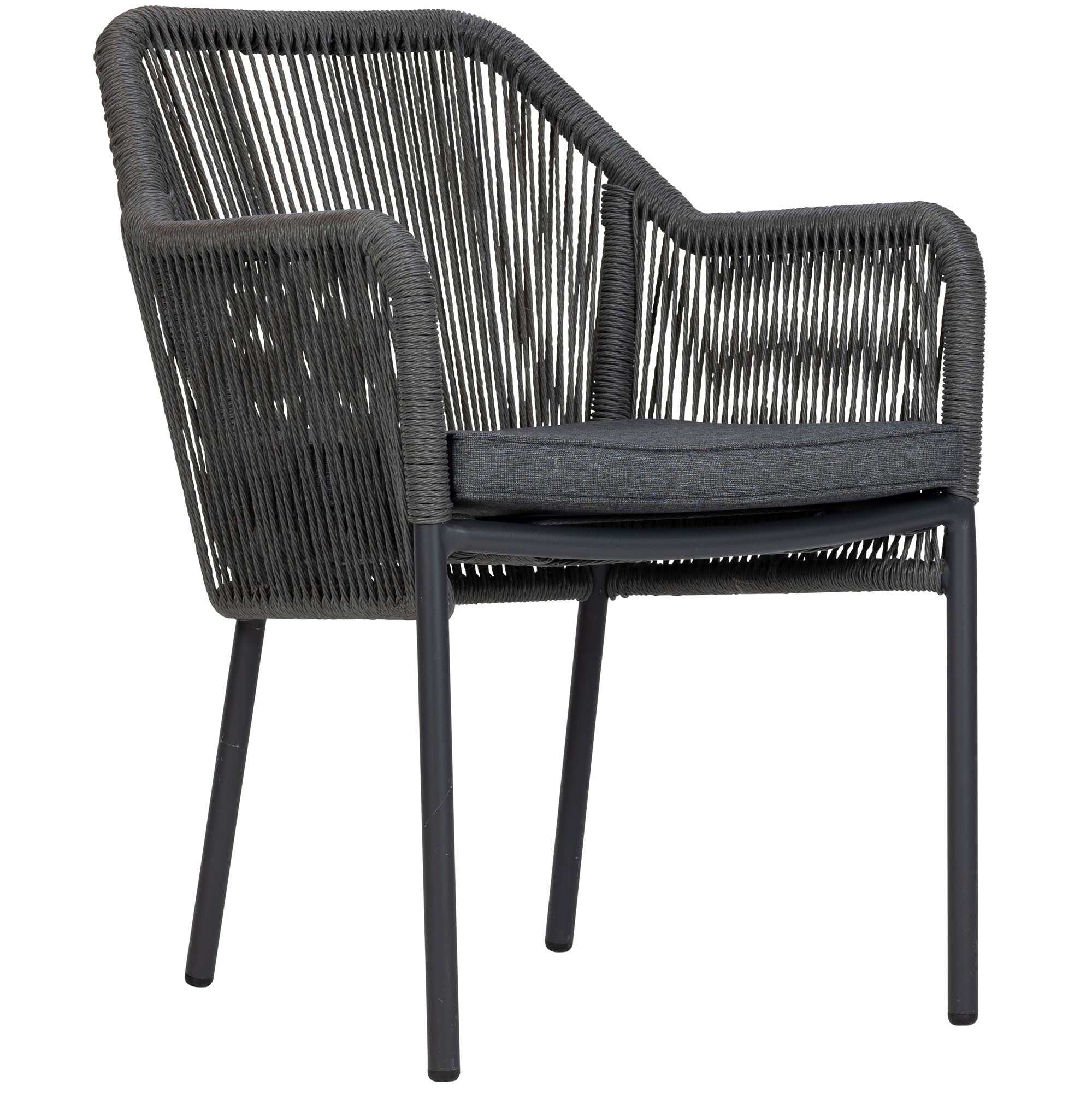 Lot de 4 - Chaise de jardin Leona en design corde