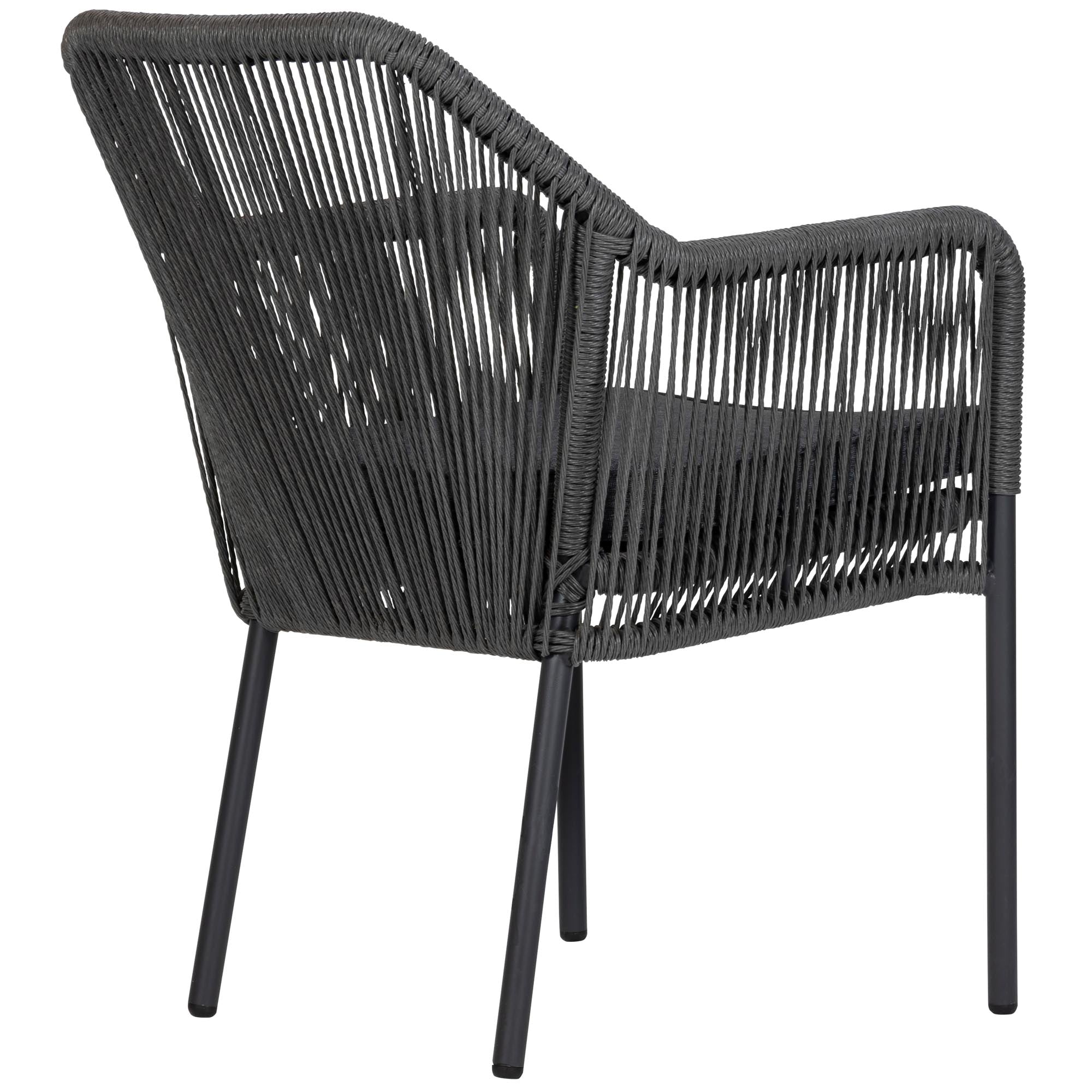 Lot de 4 - Chaise de jardin Leona en design corde