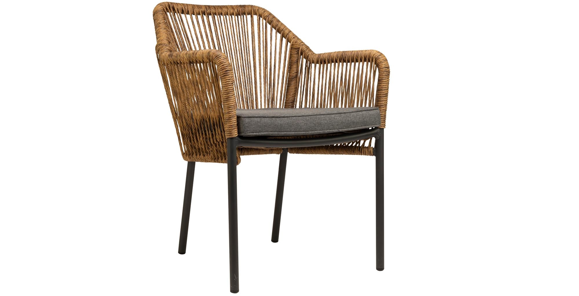 Lot de 4 - Chaise de jardin Leona en design corde