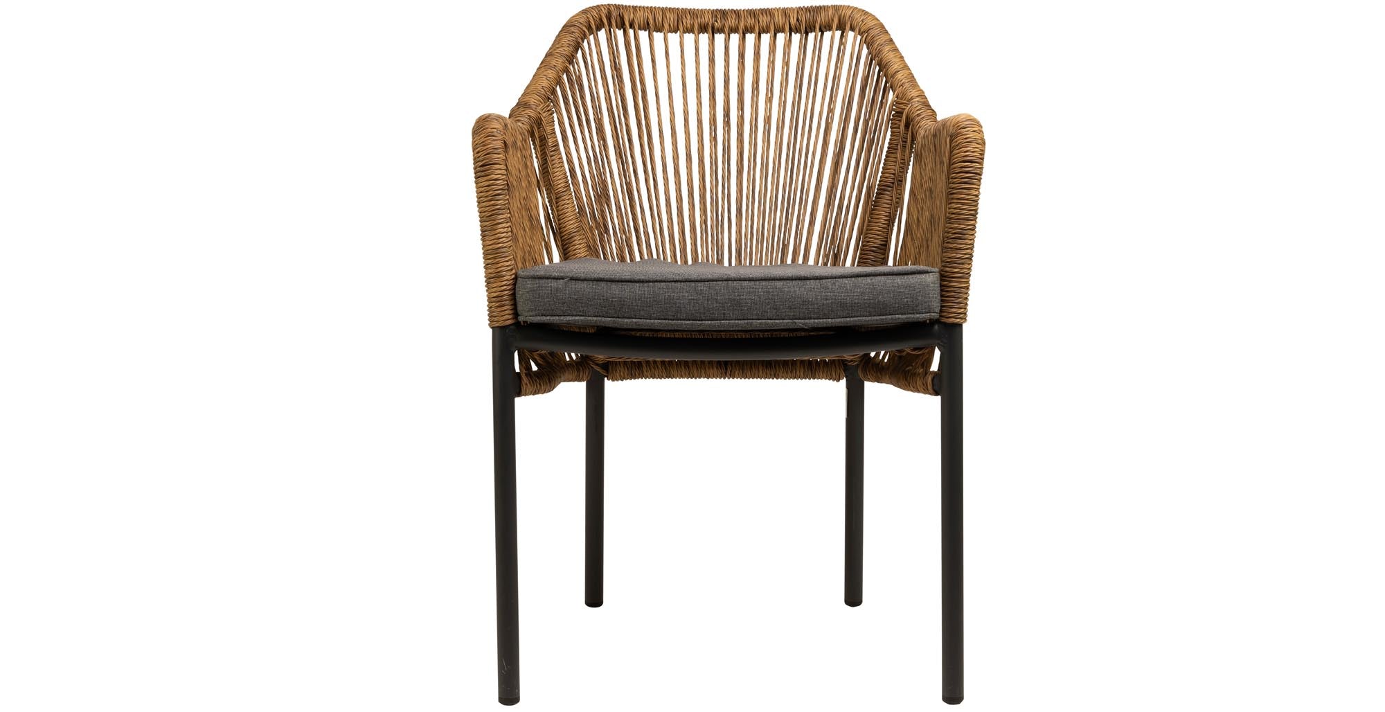 Lot de 4 - Chaise de jardin Leona en design corde