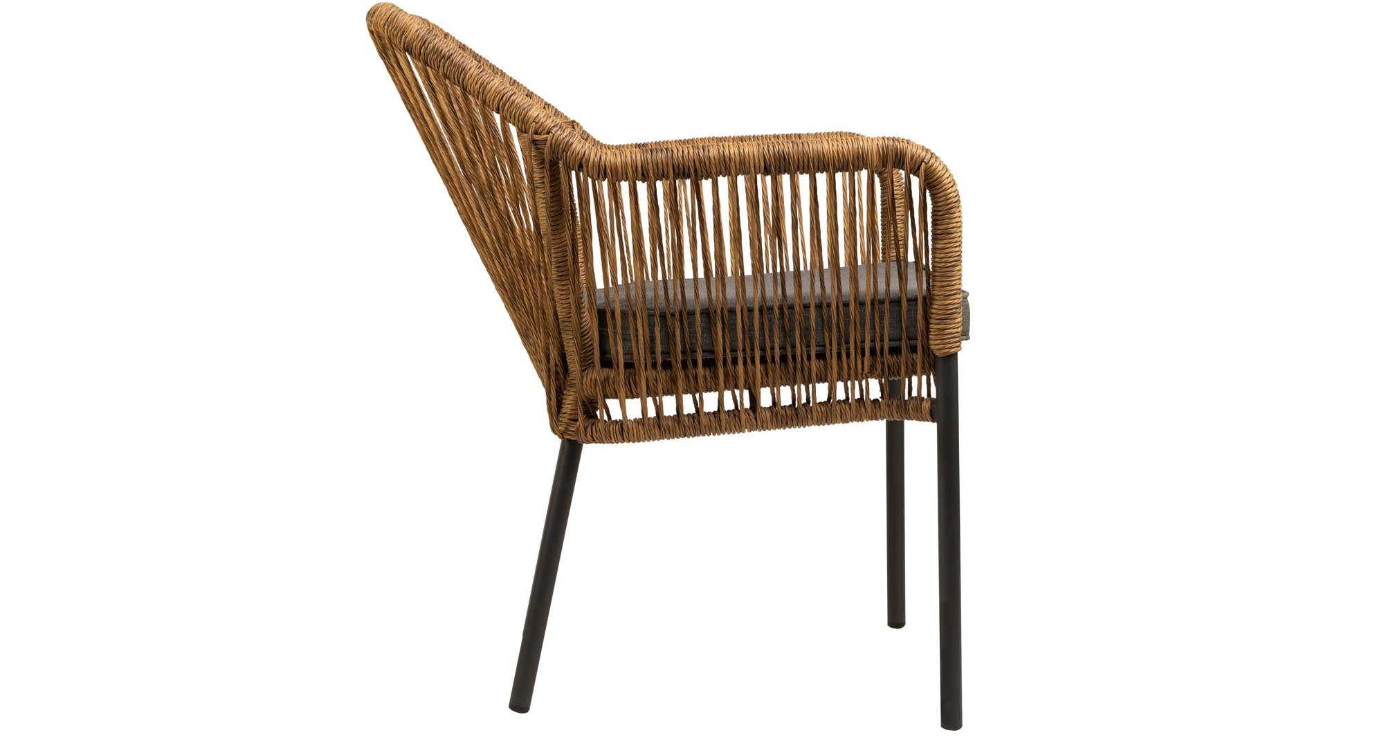 Lot de 4 - Chaise de jardin Leona en design corde
