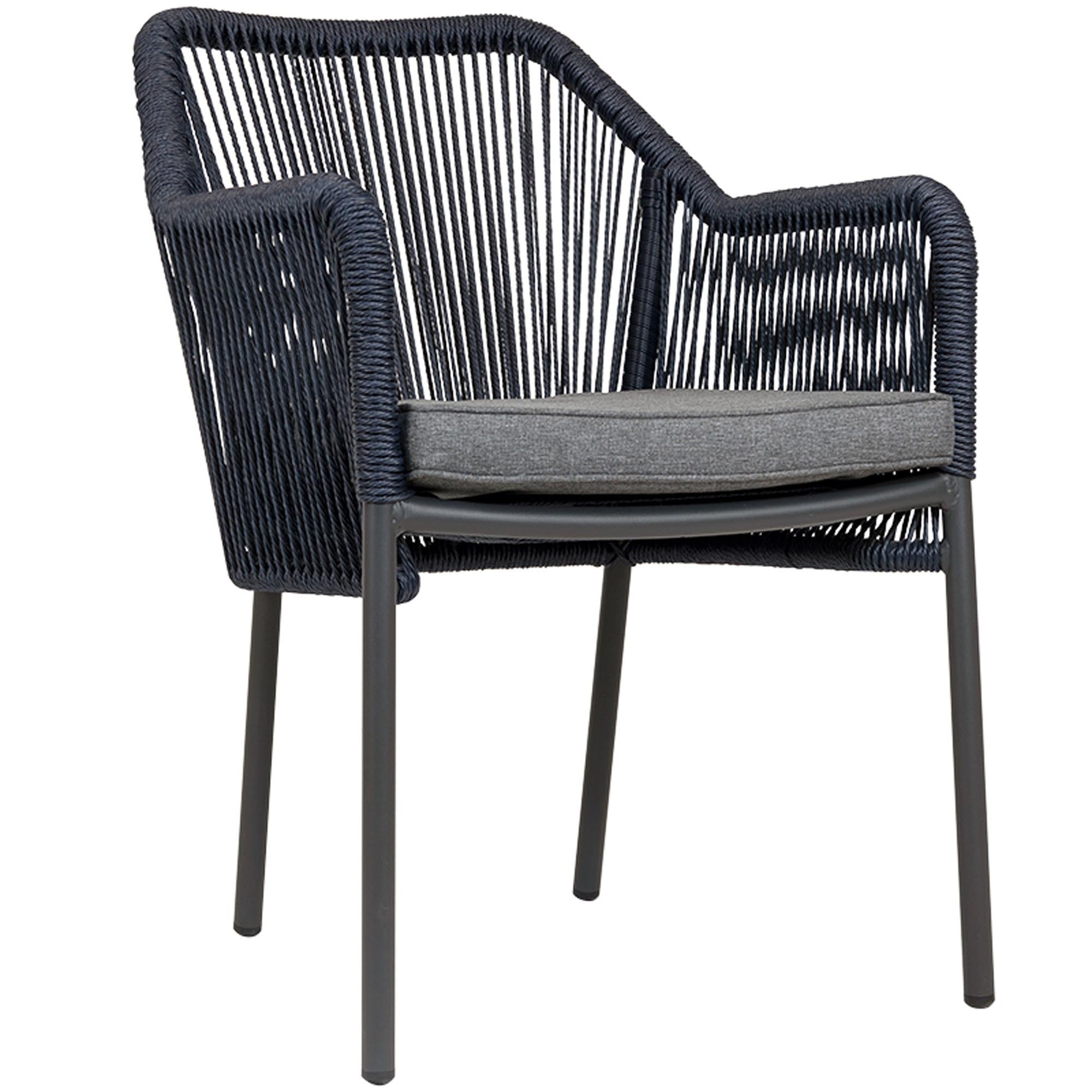 Lot de 4 - Chaise de jardin Leona en design corde