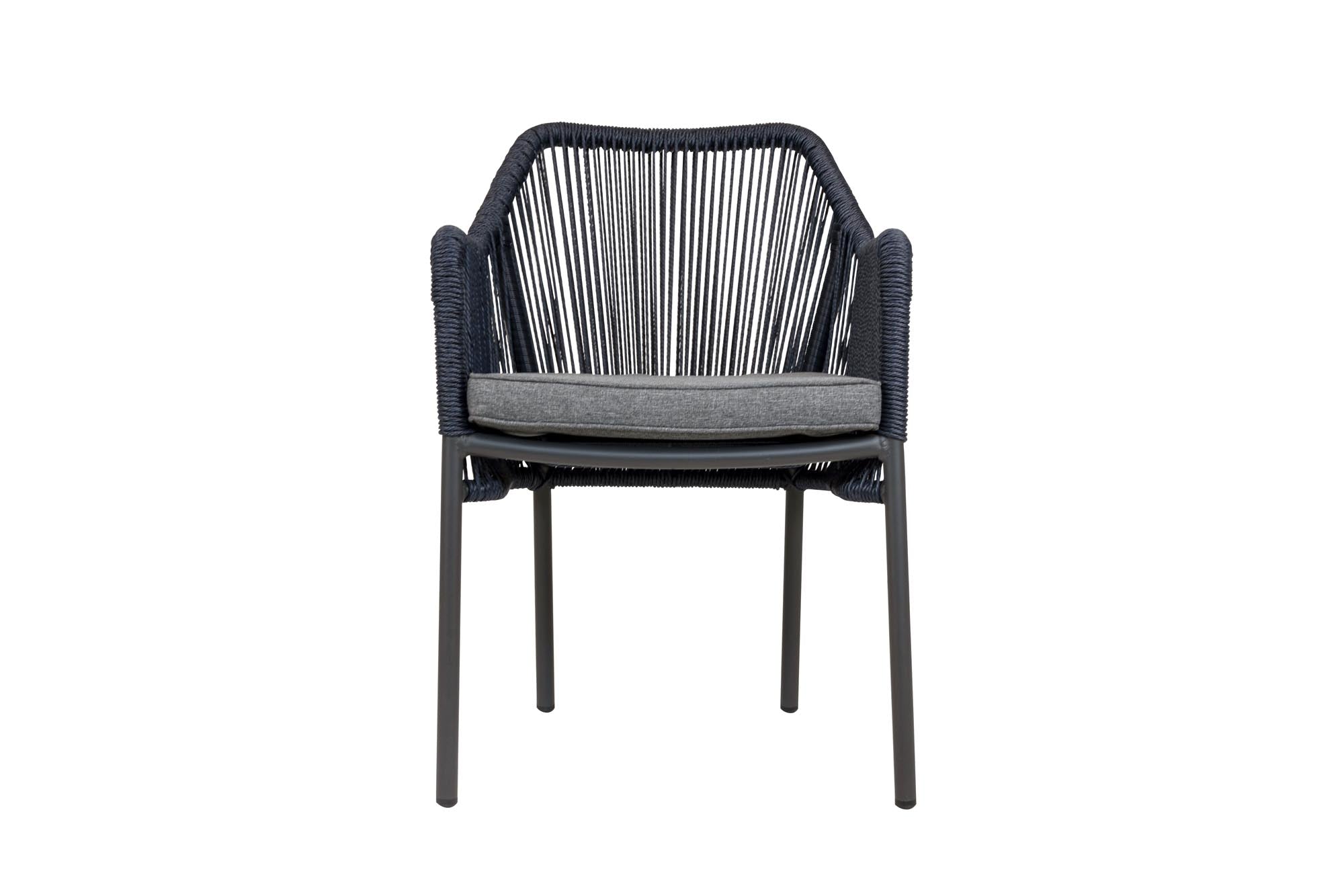 Lot de 4 - Chaise de jardin Leona en design corde